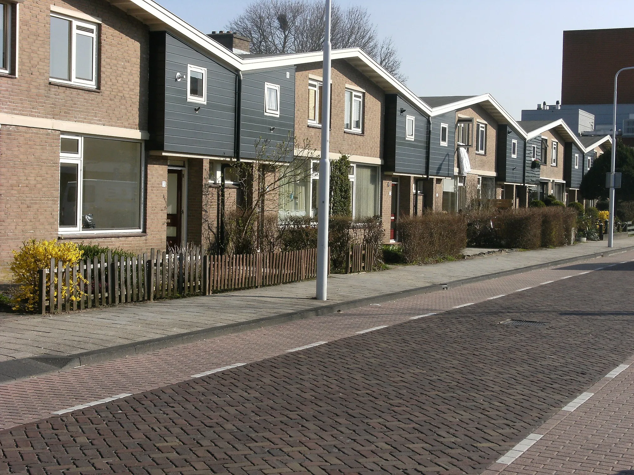 Photo showing: Row of houses; street in Dronten.