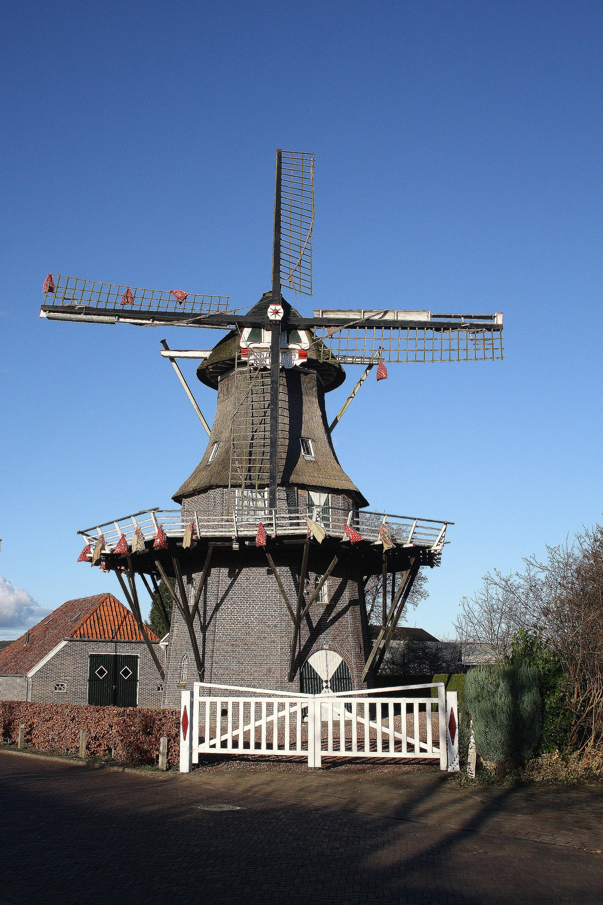 Photo showing: Noordwolde - molen Windlust - Anno 1859 - Industrieweg Noordwolde - korenmolen