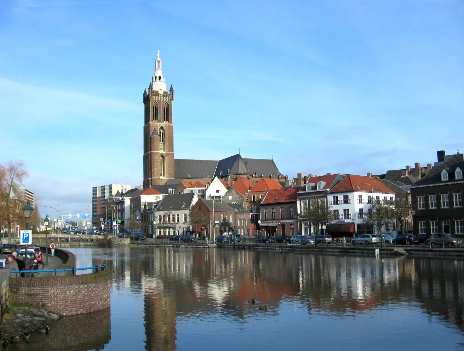 Photo showing: Hochwasser auf Maas und Rur, hier die Rur in Roermond abgebildet