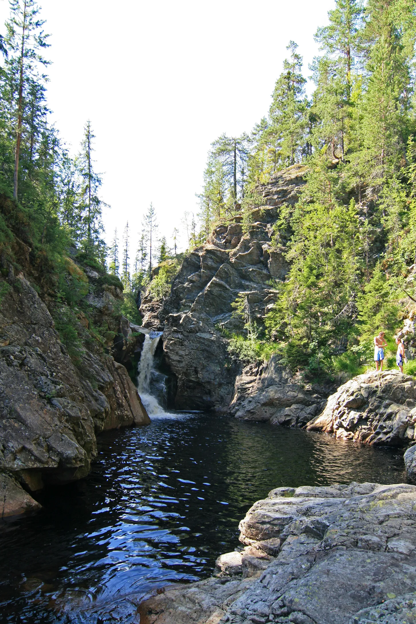 Photo showing: Korpreiret canyon in river Øksna, Løten, Norway.