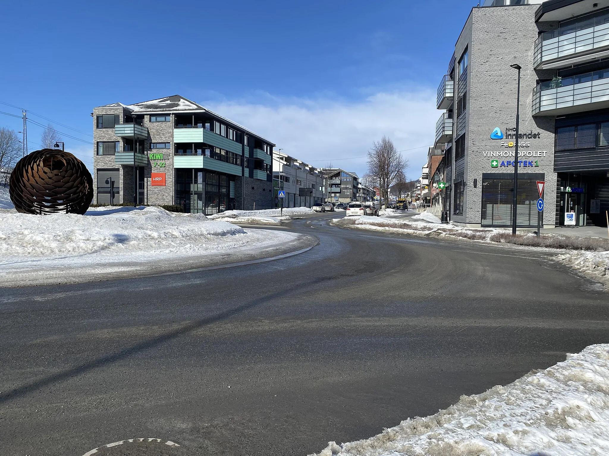 Photo showing: Moelv city centrum winter