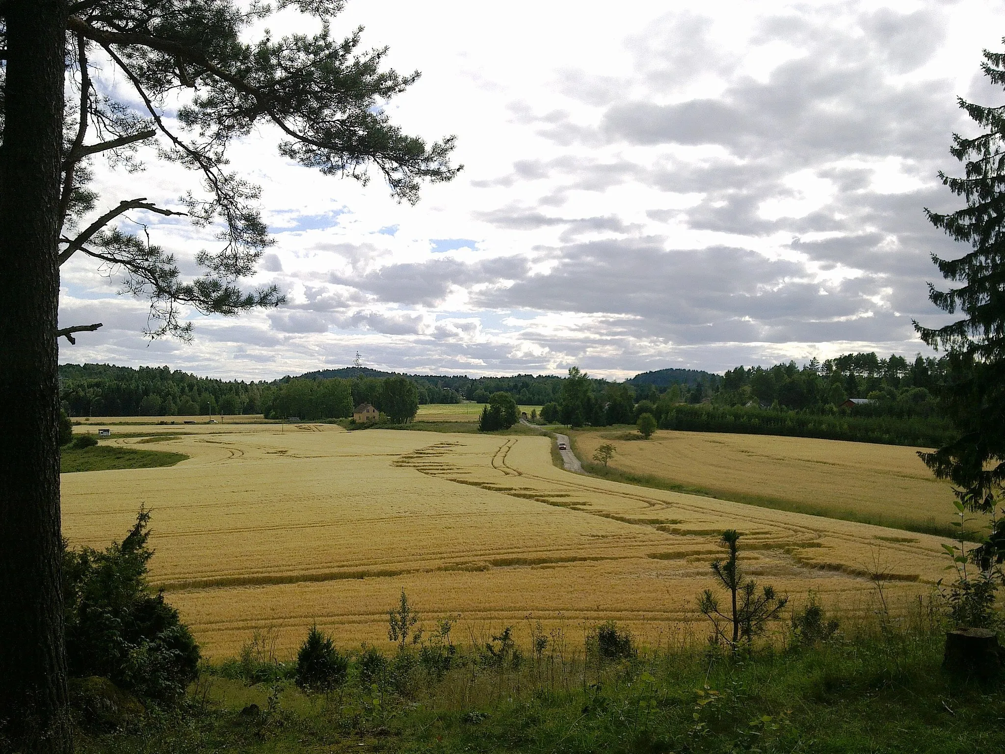 Photo showing: Looking out over the field from which Swedish troops launched assaults against the Norwegian forces at Langnes skanse.