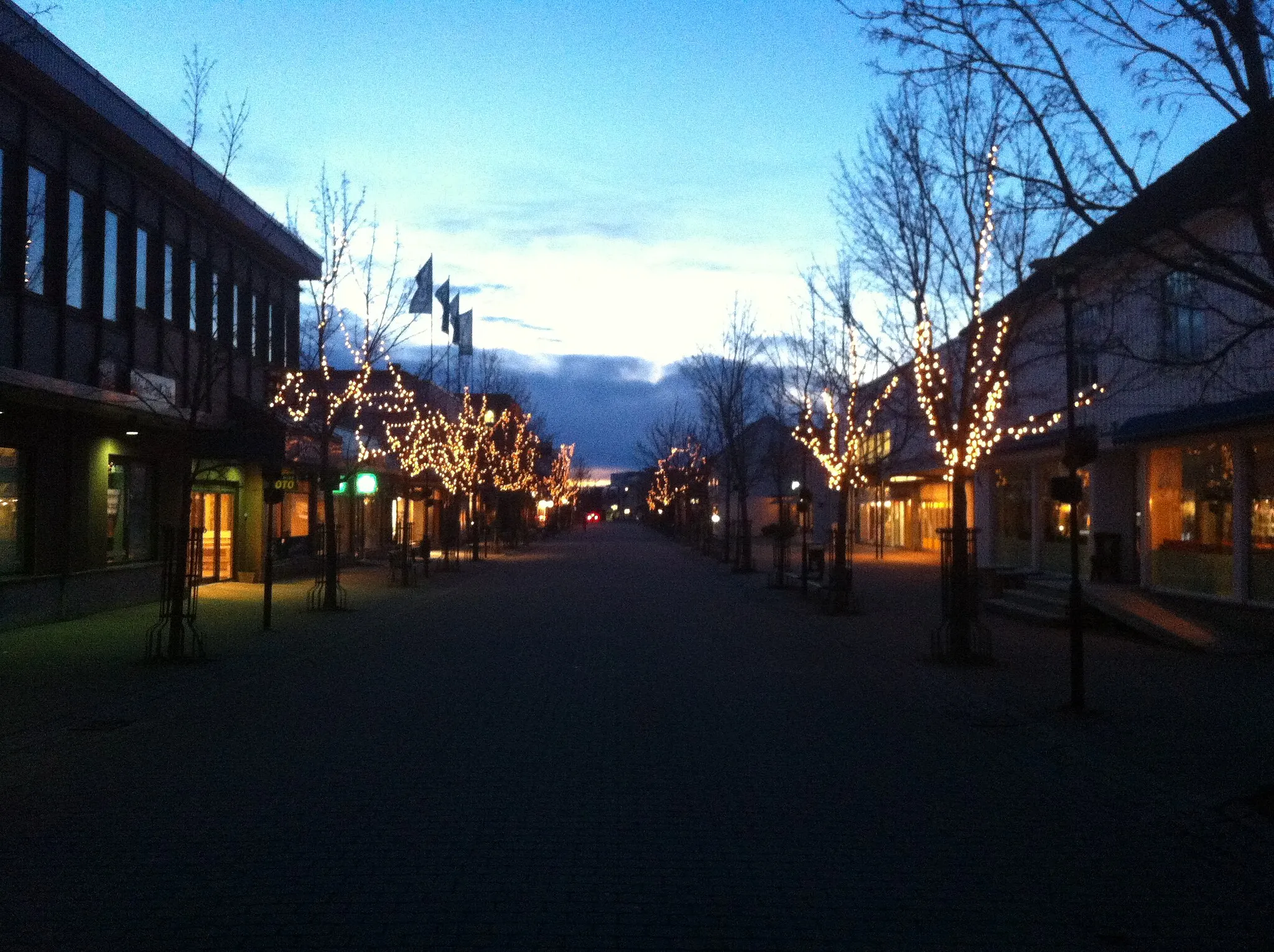 Photo showing: The sun is setting in Stjordal Norway Feb 2014 but NO Snow all month.