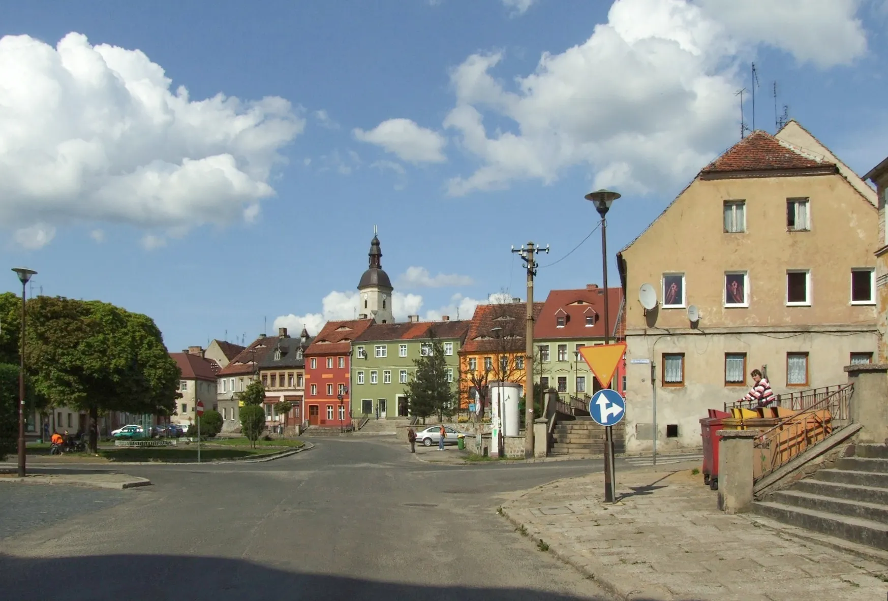 Photo showing: The city centre of Zawidów in the south-west Poland