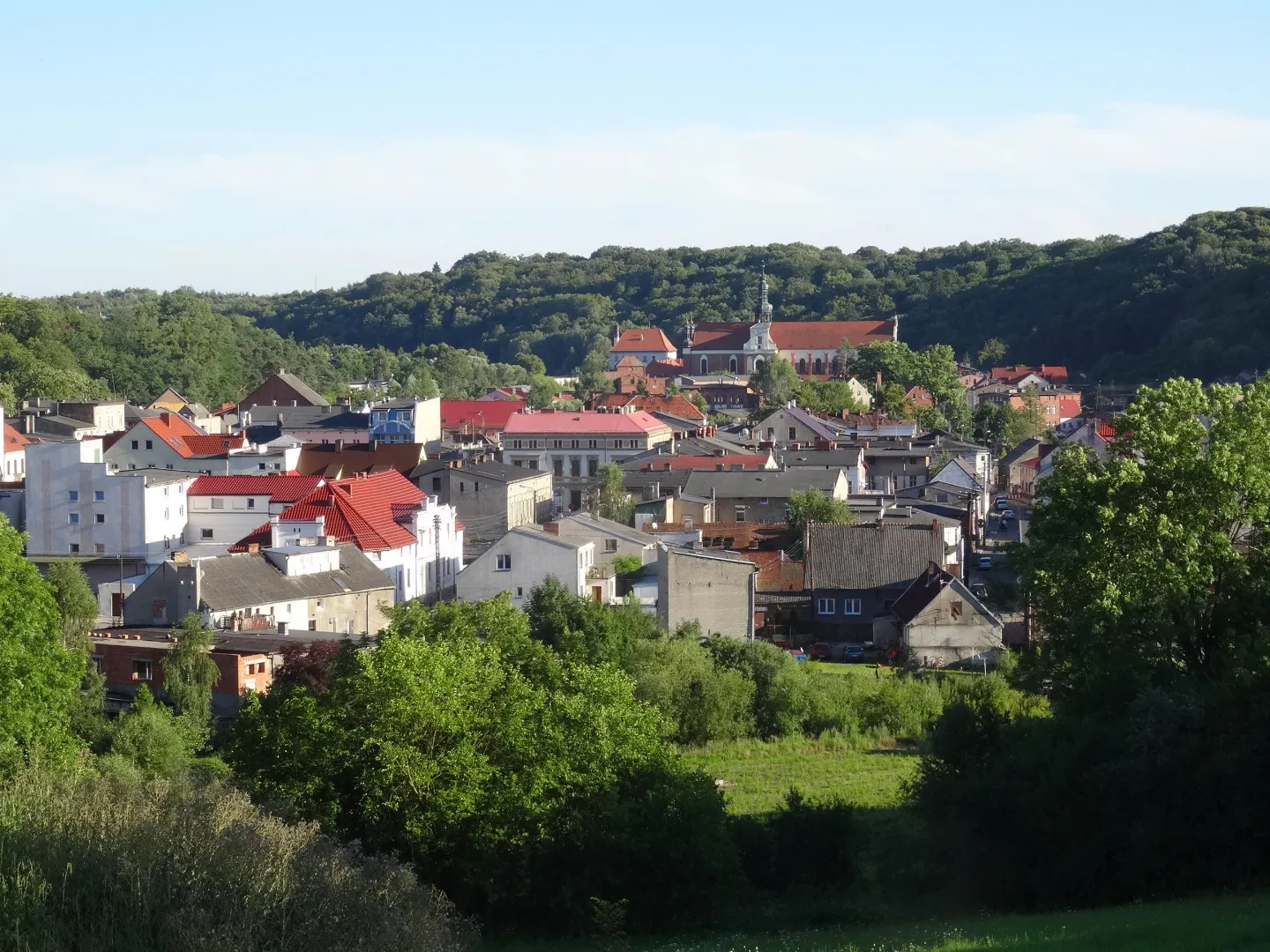 Photo showing: Panorama Koronowa z krawędzi doliny Brdy na północ od miasta
