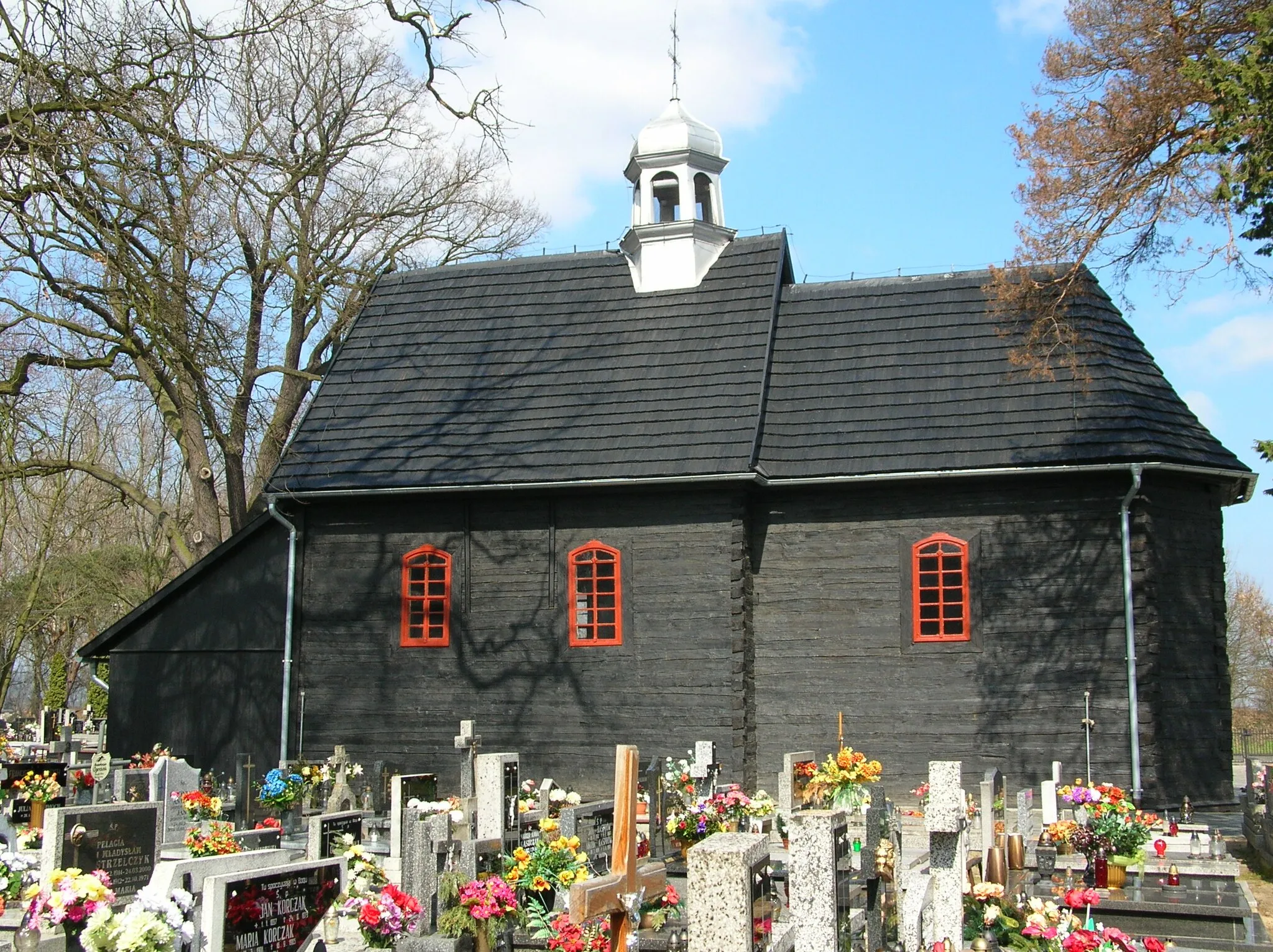 Photo showing: Wooden church in Podzamcze (Wieruszów)