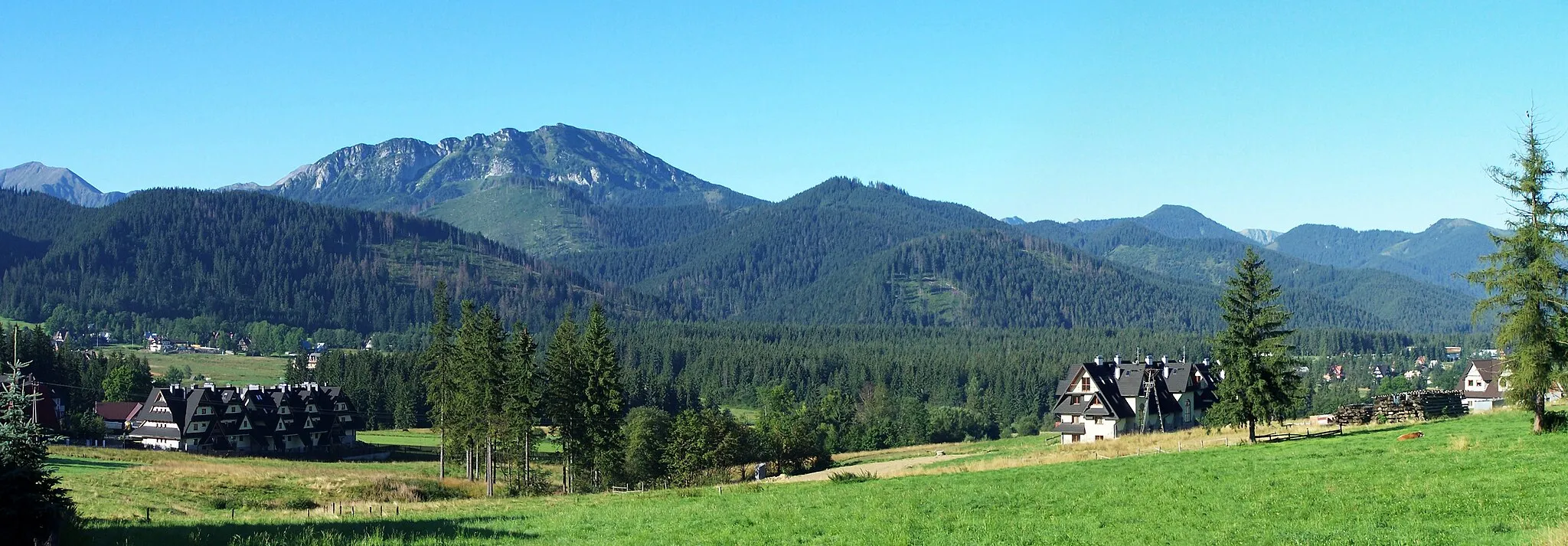 Photo showing: Widok z Pasma Gubałowskiego na Kościelisko i Tatry Zachodnie