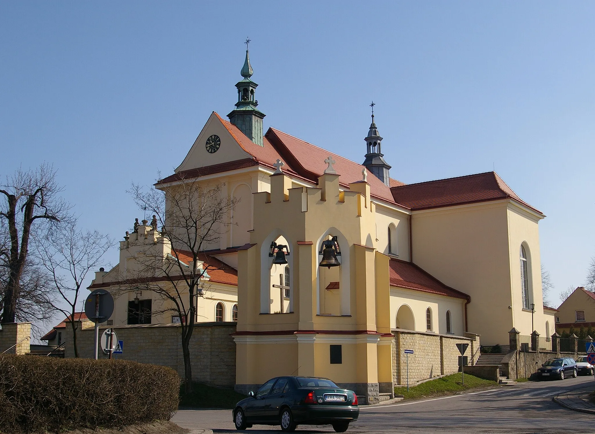 Photo showing: Parish church in Mogilany, Poland