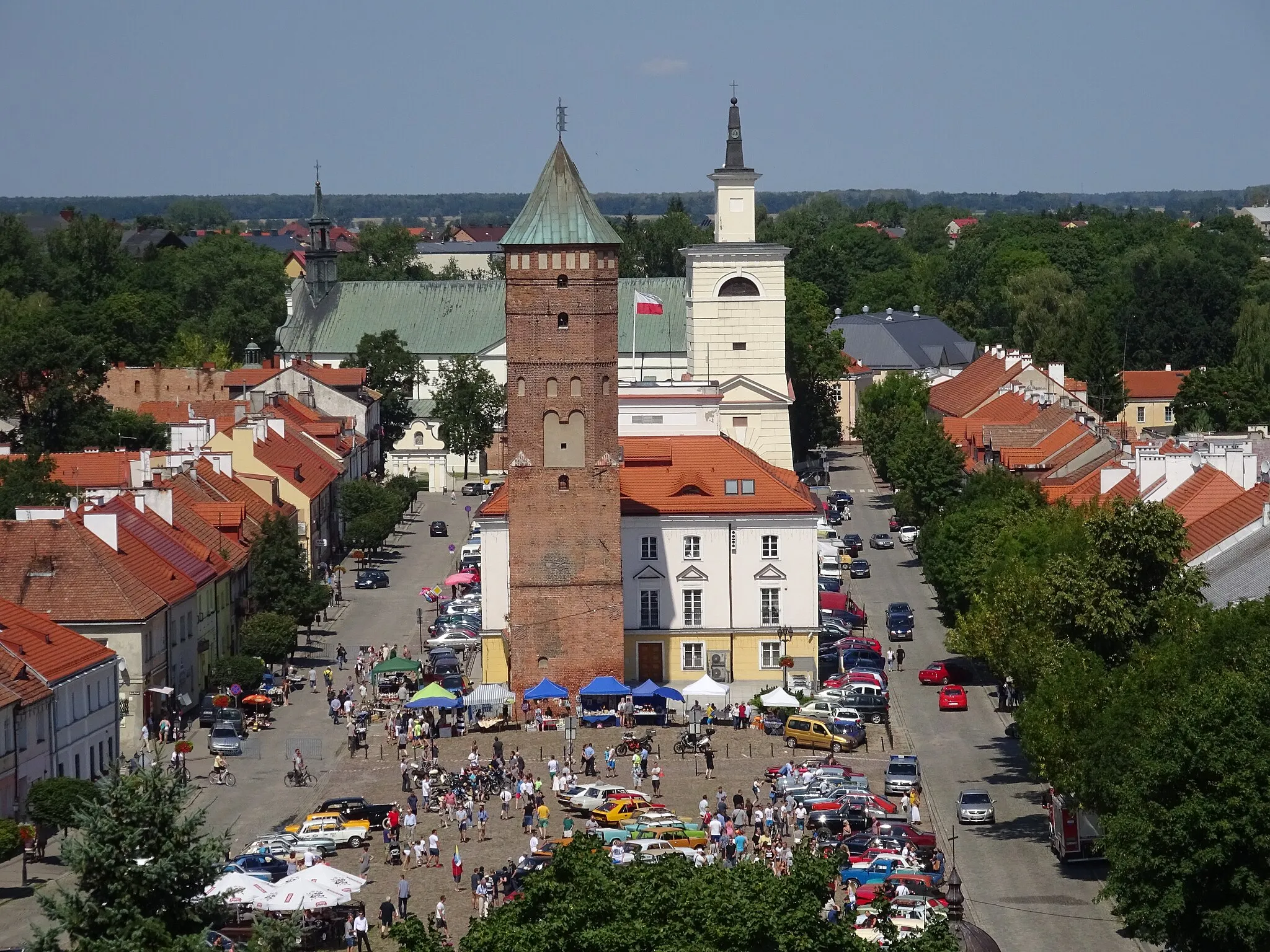 Photo showing: Rynek w Pułtusku - widok z wieży zamku