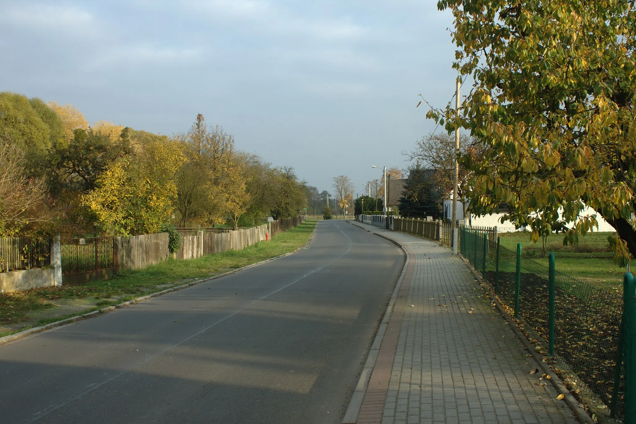 Photo showing: Main road in the village of Łąki Kozielskie, Poland