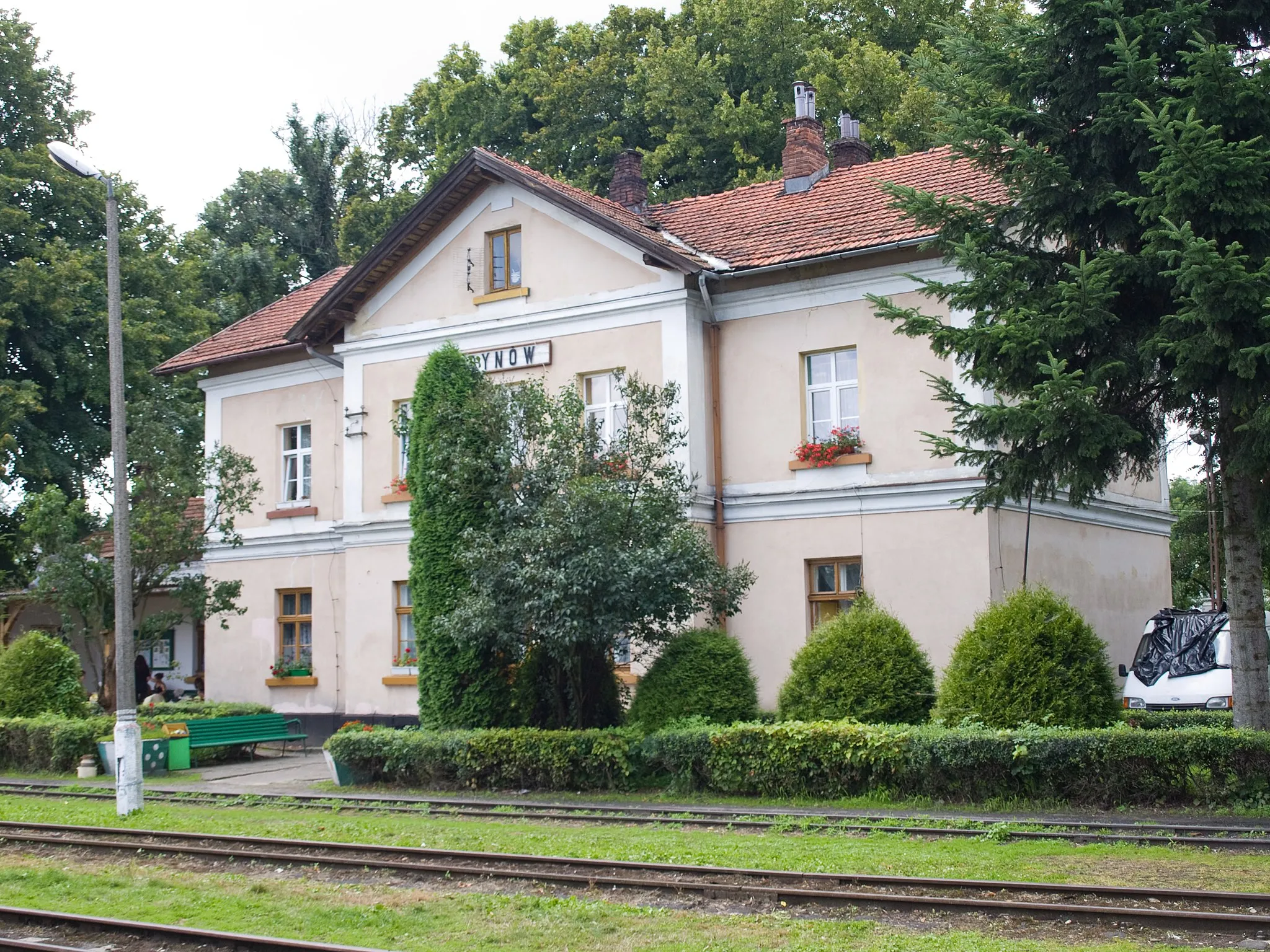 Photo showing: Train station, Dynów, Subcarpathian Voivodeship