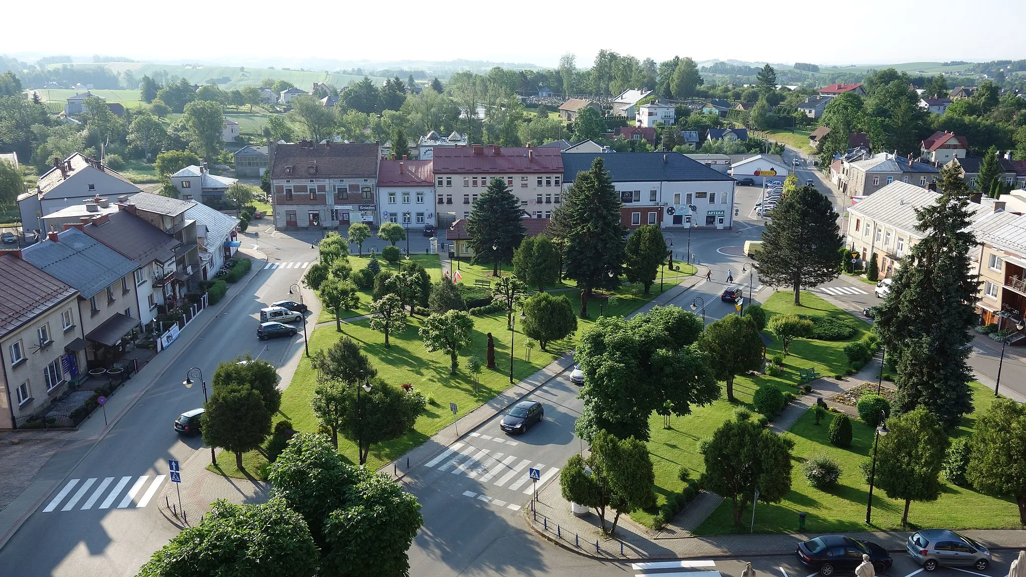 Photo showing: Panorama rynku w Korczynie