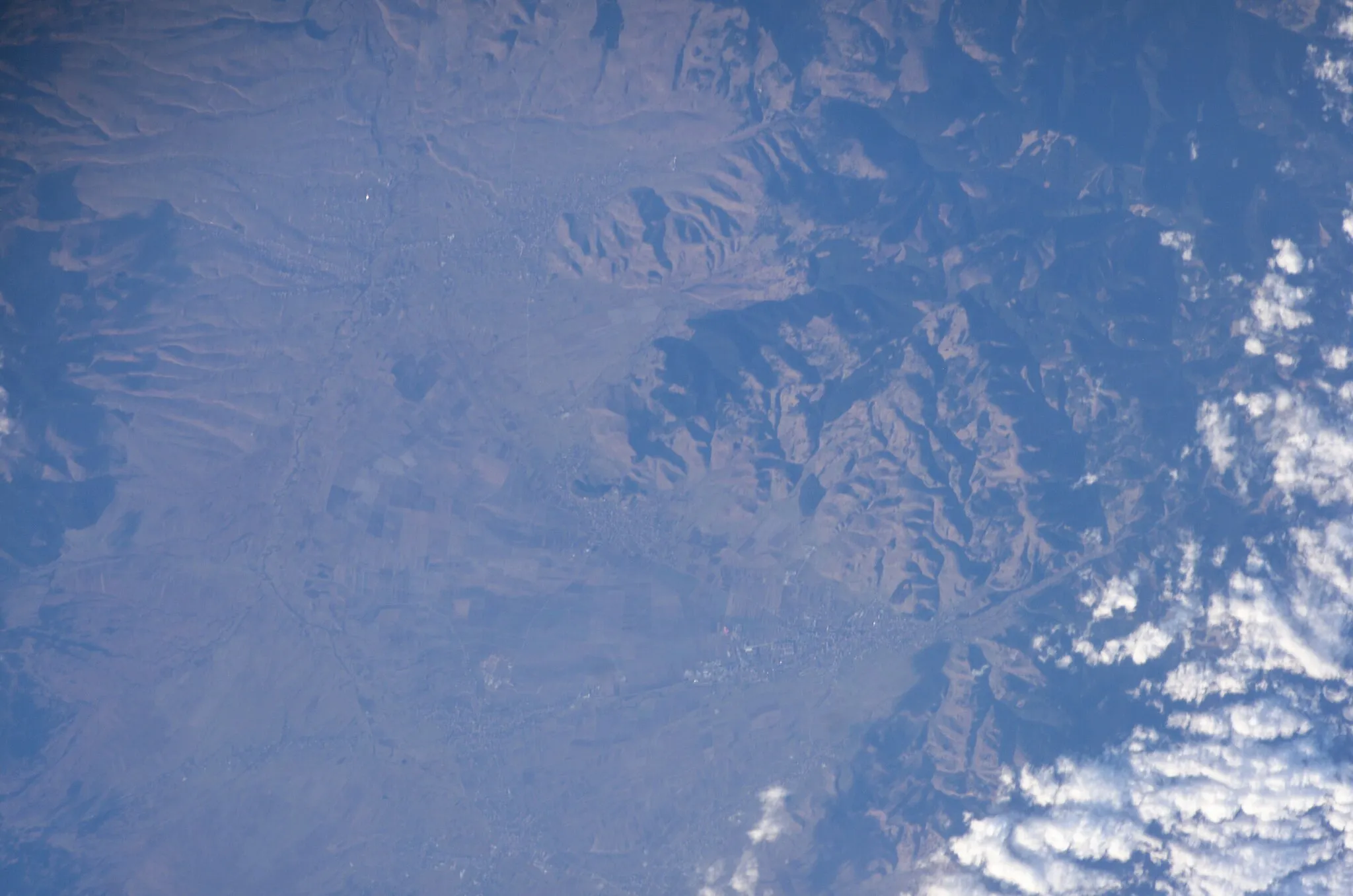 Photo showing: View of Romania taken during ISS Expedition 12.