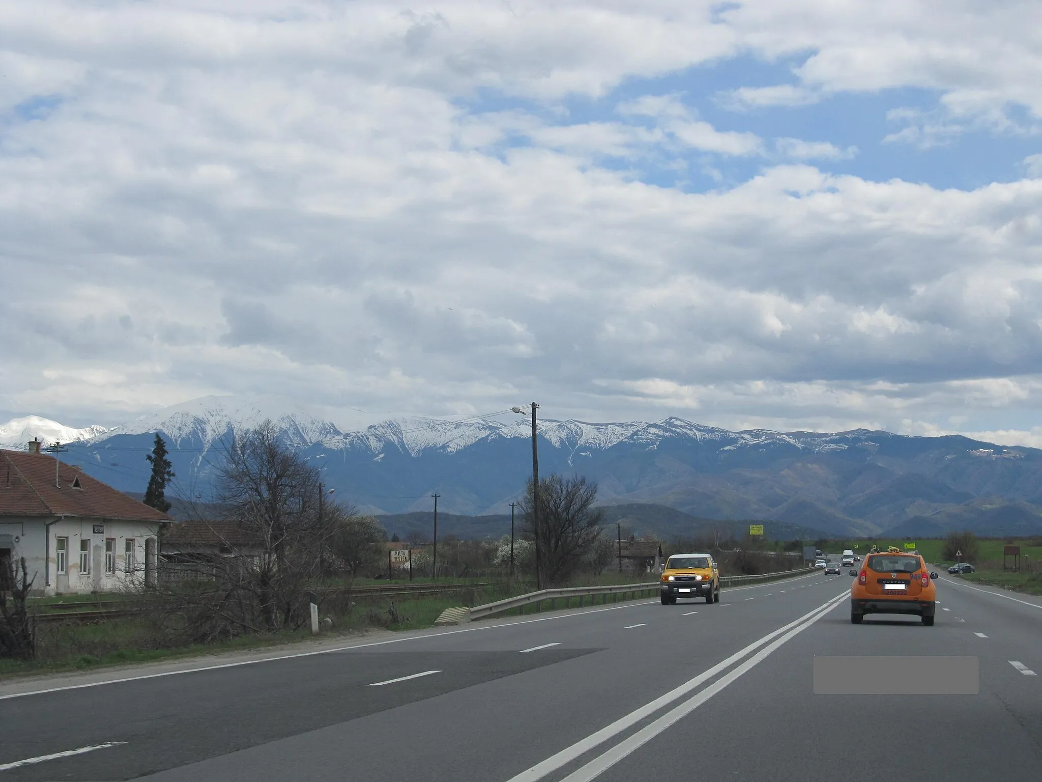 Photo showing: Die Europastraße E 81 bei Veștem (Westen) in Richtung Bukarest.