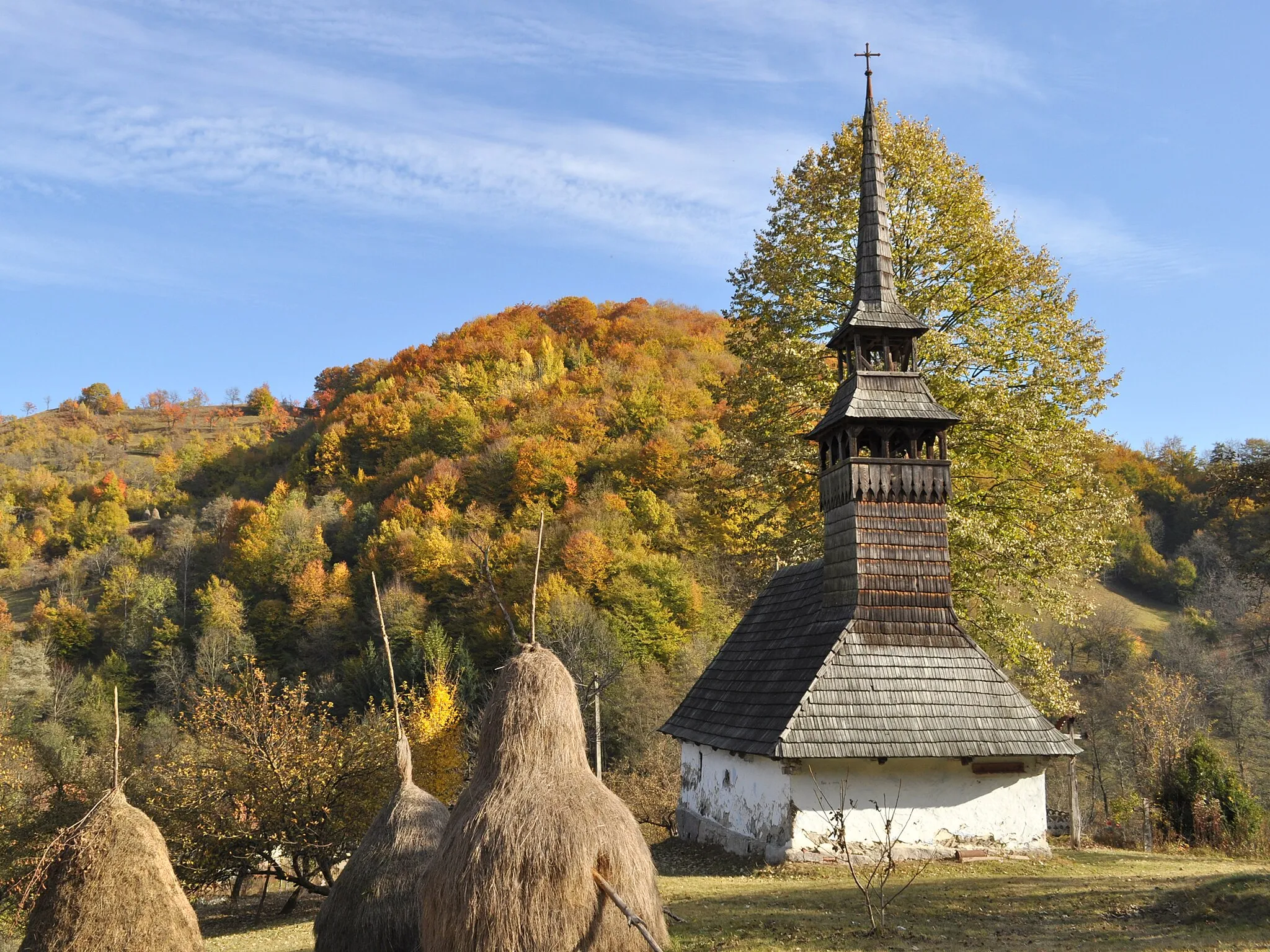 Photo showing: Biserica de lemn „Sfântul Mare Mucenic Gheorghe” din Luncșoara, județul Arad