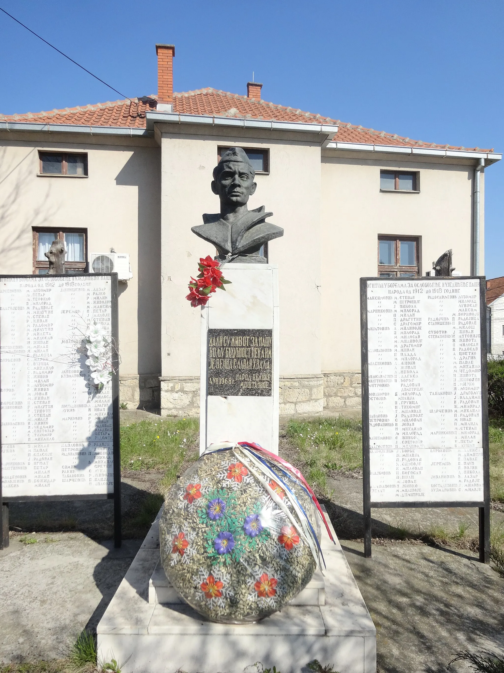 Photo showing: Velika Moštanica, Monument to the fallen warriors between 1912 and 1918