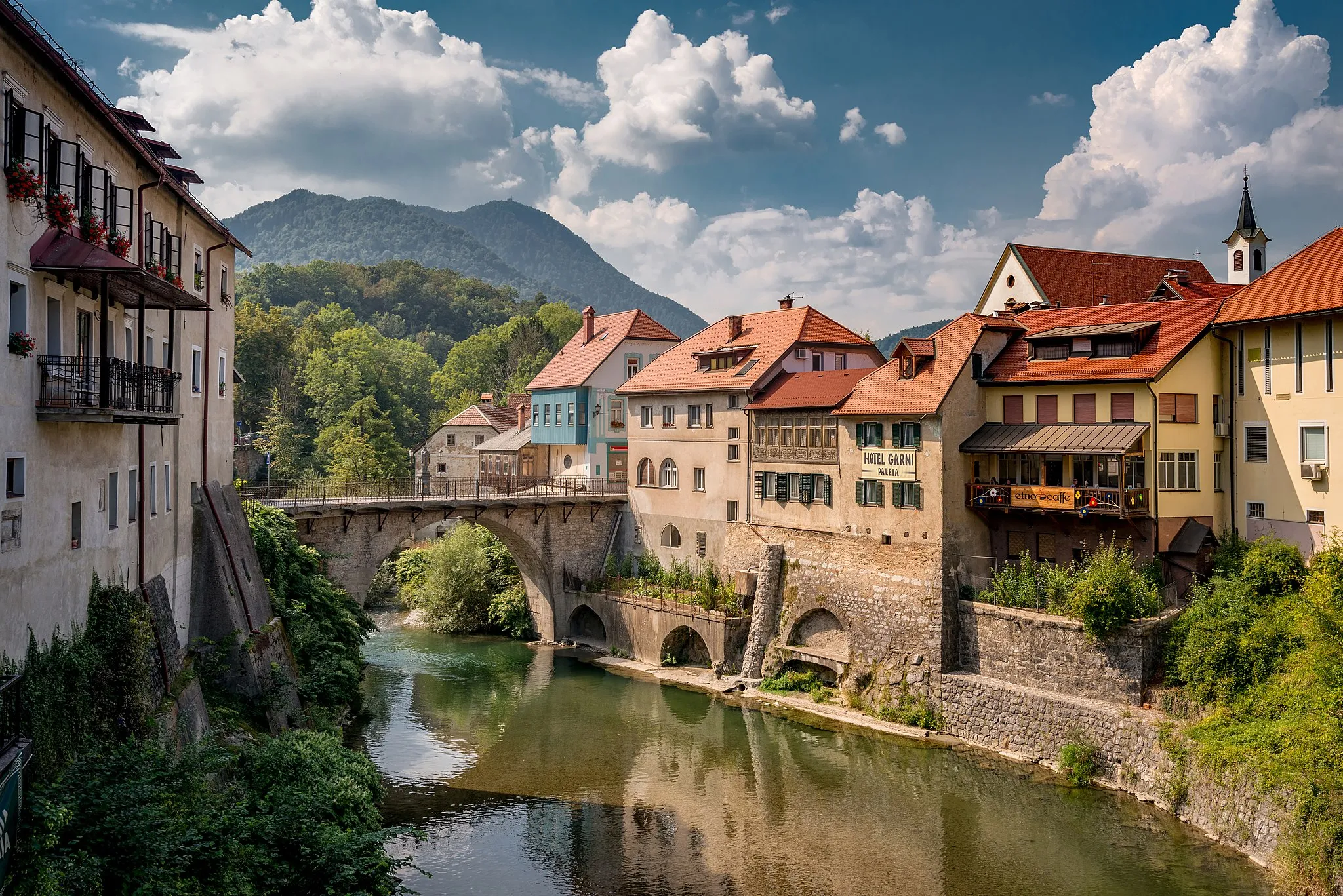 Photo showing: Capuchin Bridge, Škofja Loka, Slovenia