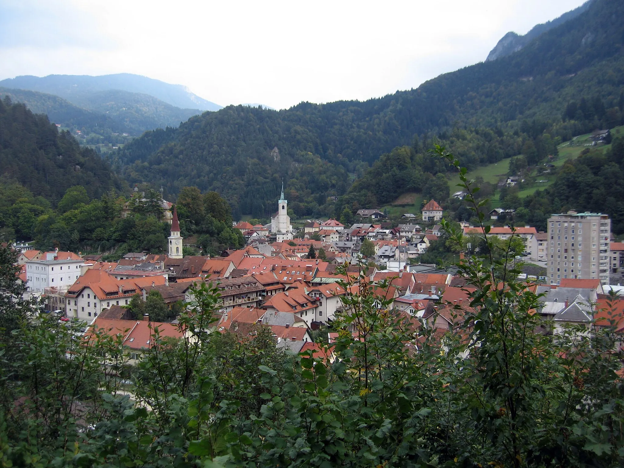 Photo showing: Tržič, Slovenia. Taken from the road to Ljubelj.