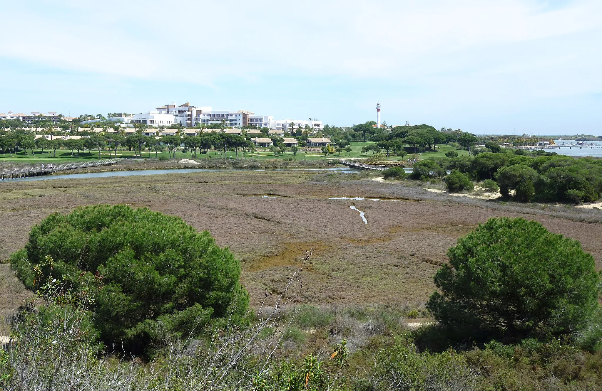 Photo showing: View from the 'Marismas del Rio Piadras nature preserve onto El Rompido