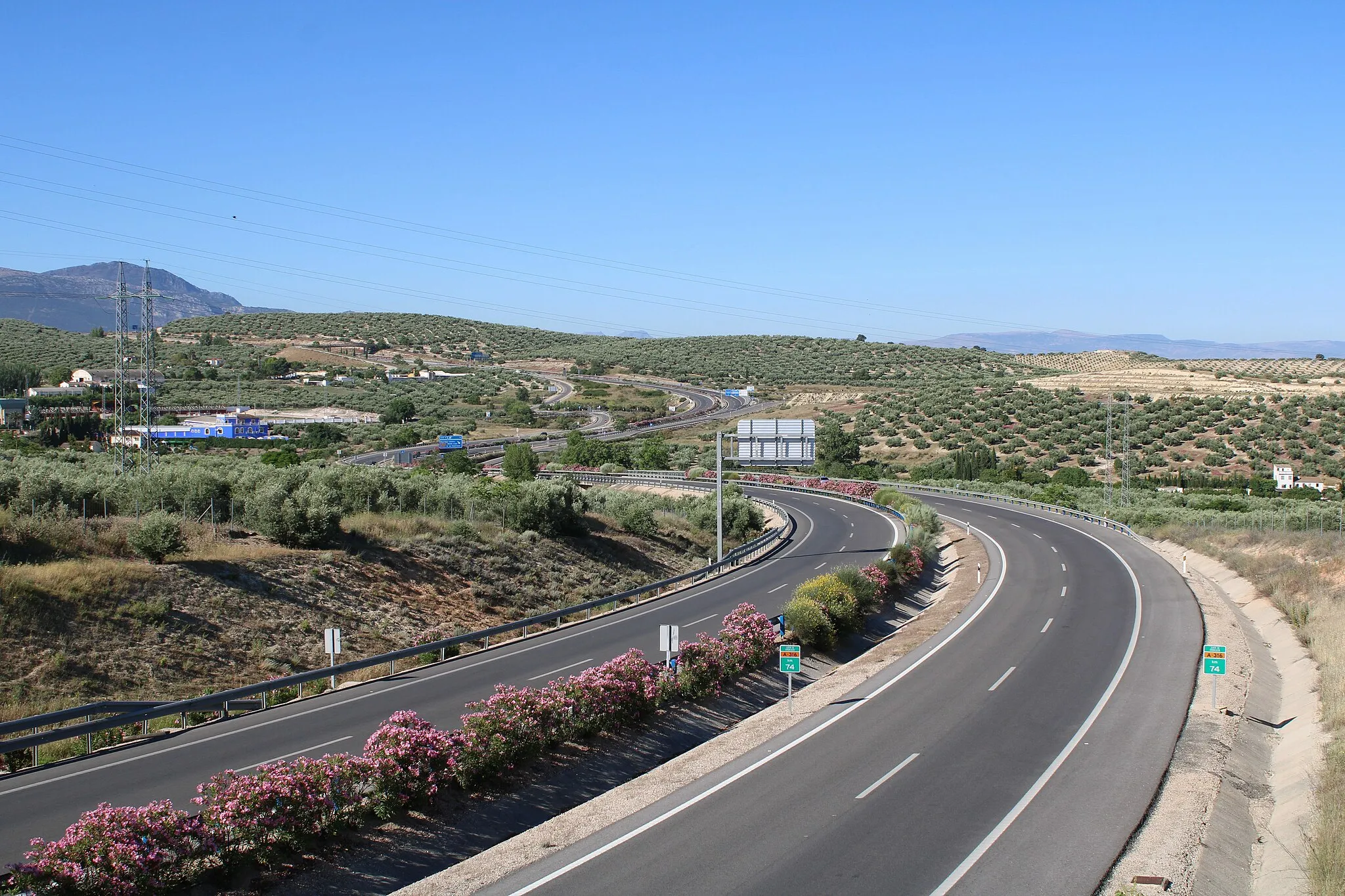 Photo showing: Autovía del olivar - circunvalación de Martos, Jaén (España)