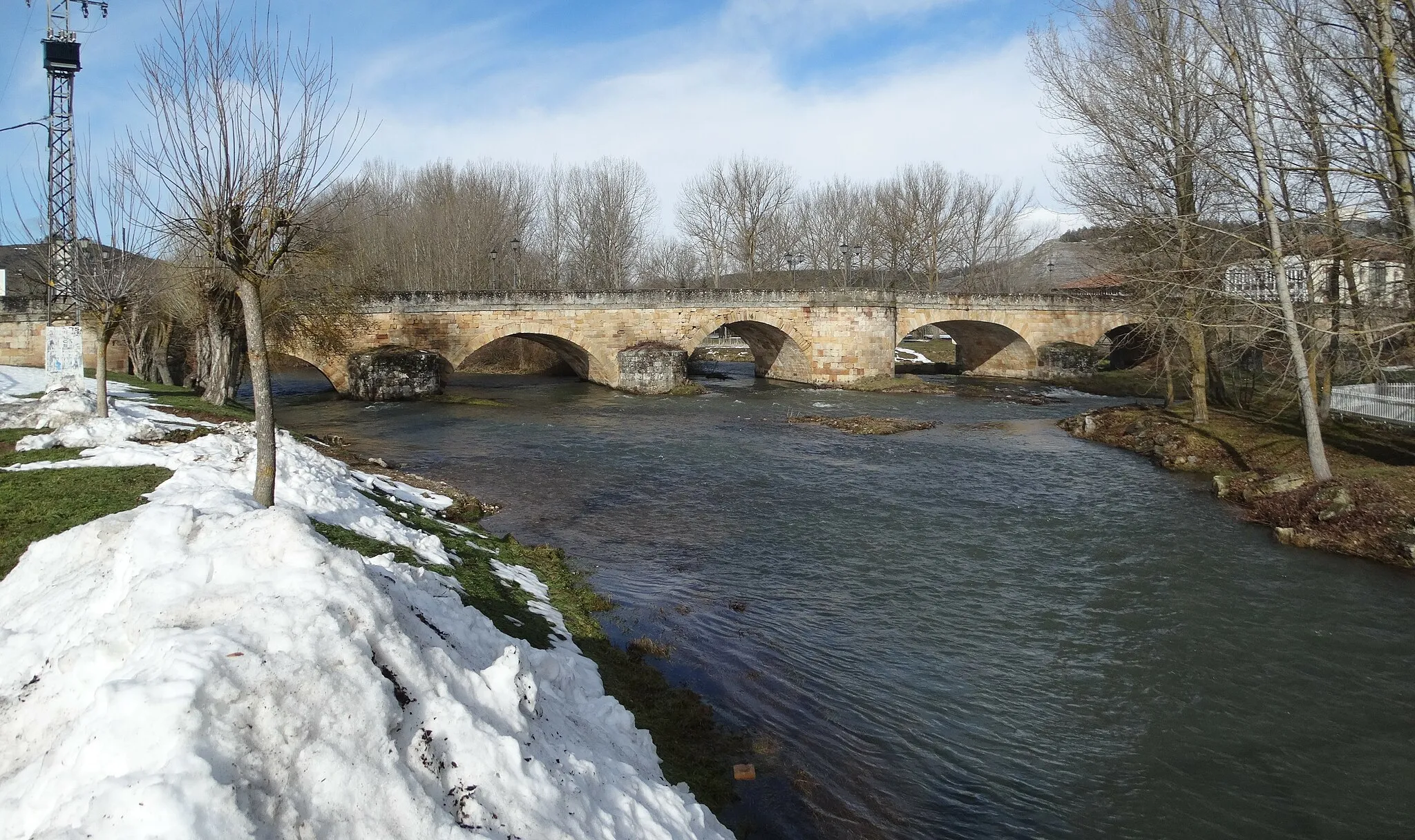 Photo showing: Puente Mayor sobre el río Pisuerga.