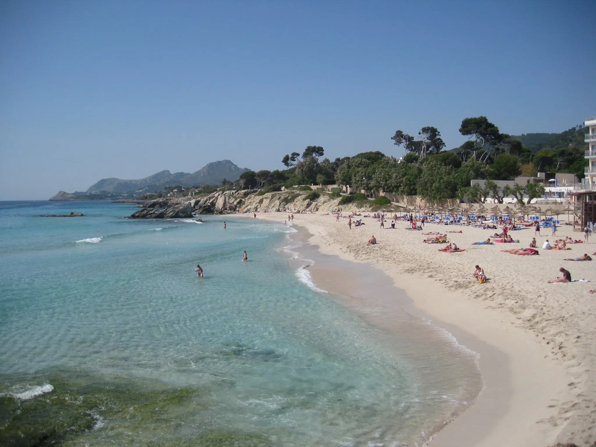 Photo showing: This is a photo of Son Moll beach in Cala Rajada (Capdepera), Mallorca.