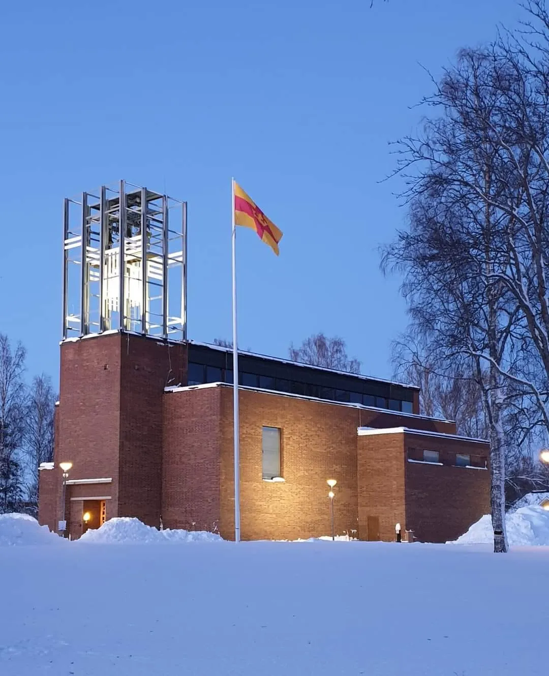 Photo showing: Norrfjärden Church is Pitebygden's youngest and was built in 1967 to replace the church that burned to the ground in 1963. Architect Göte Lundström.