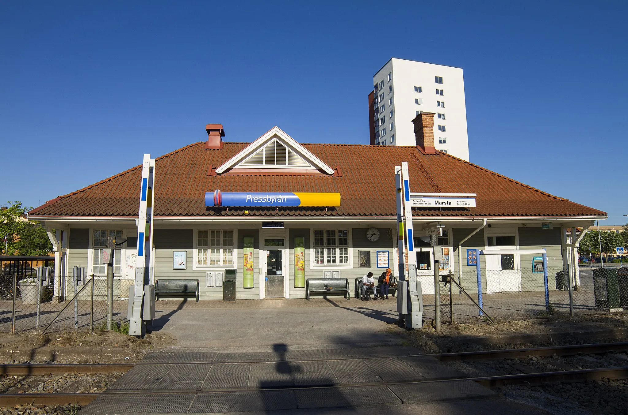 Photo showing: Marsta railway station building north of Stockholm, Sweden