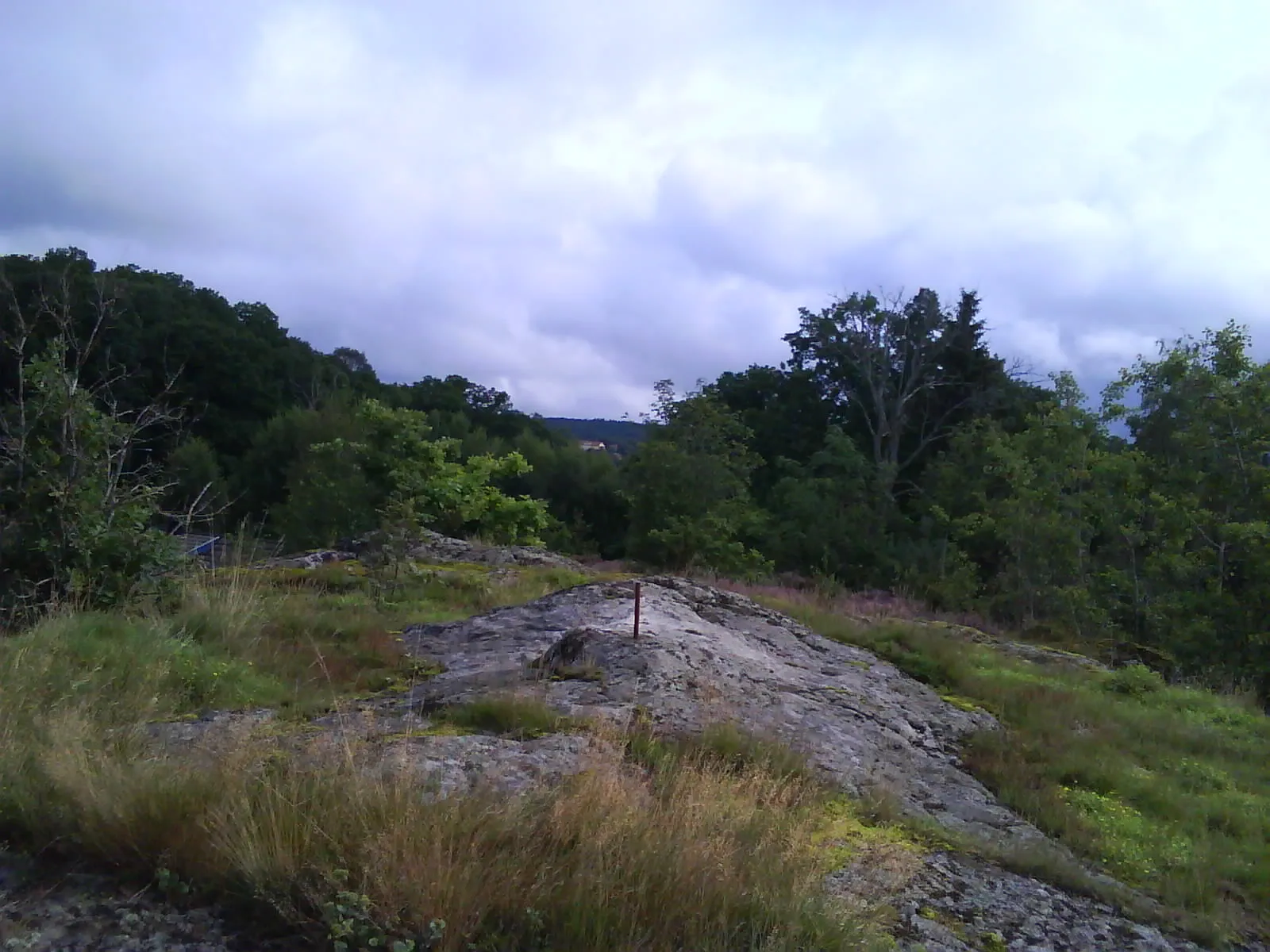 Photo showing: Utsikt från berget med klockstapeln i bostadsområdet Lyckorna och bostadsområdet (och kyrkbyn) Ljung. Bostadsområdet ligger nära Ljungs gamla kyrka (och Ljungs nya kyrka), strax söder om Ljungskile i södra Uddevalla kommun i Bohuslän.