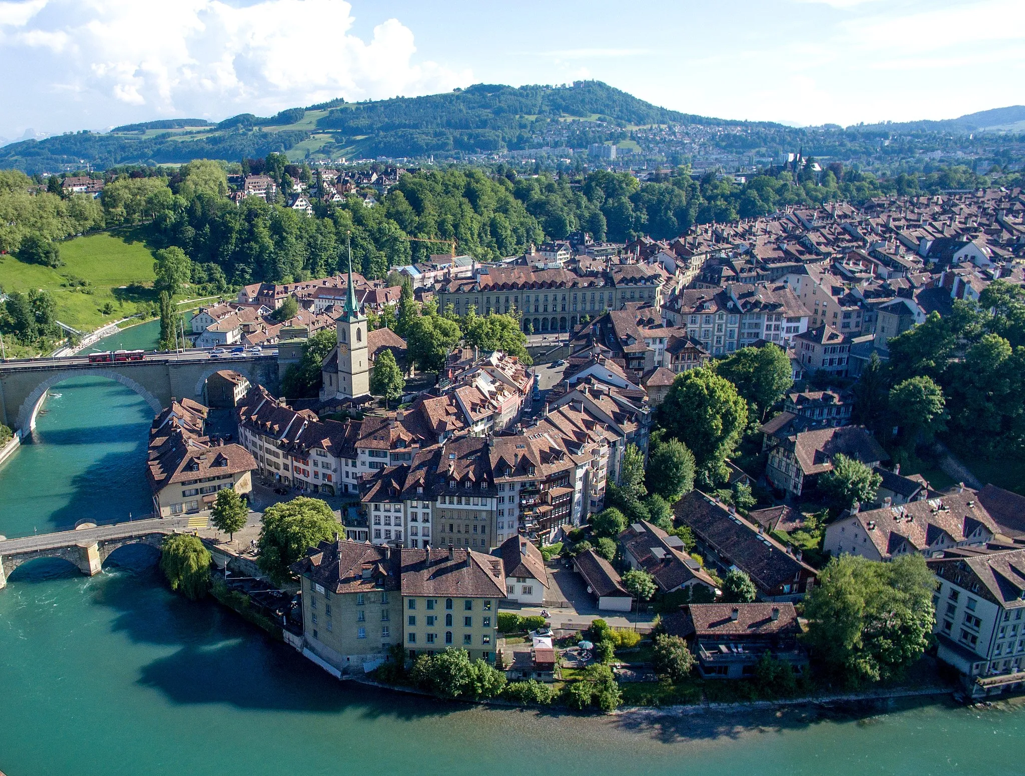 Photo showing: Central Bern, Switzerland, viewed from the north.