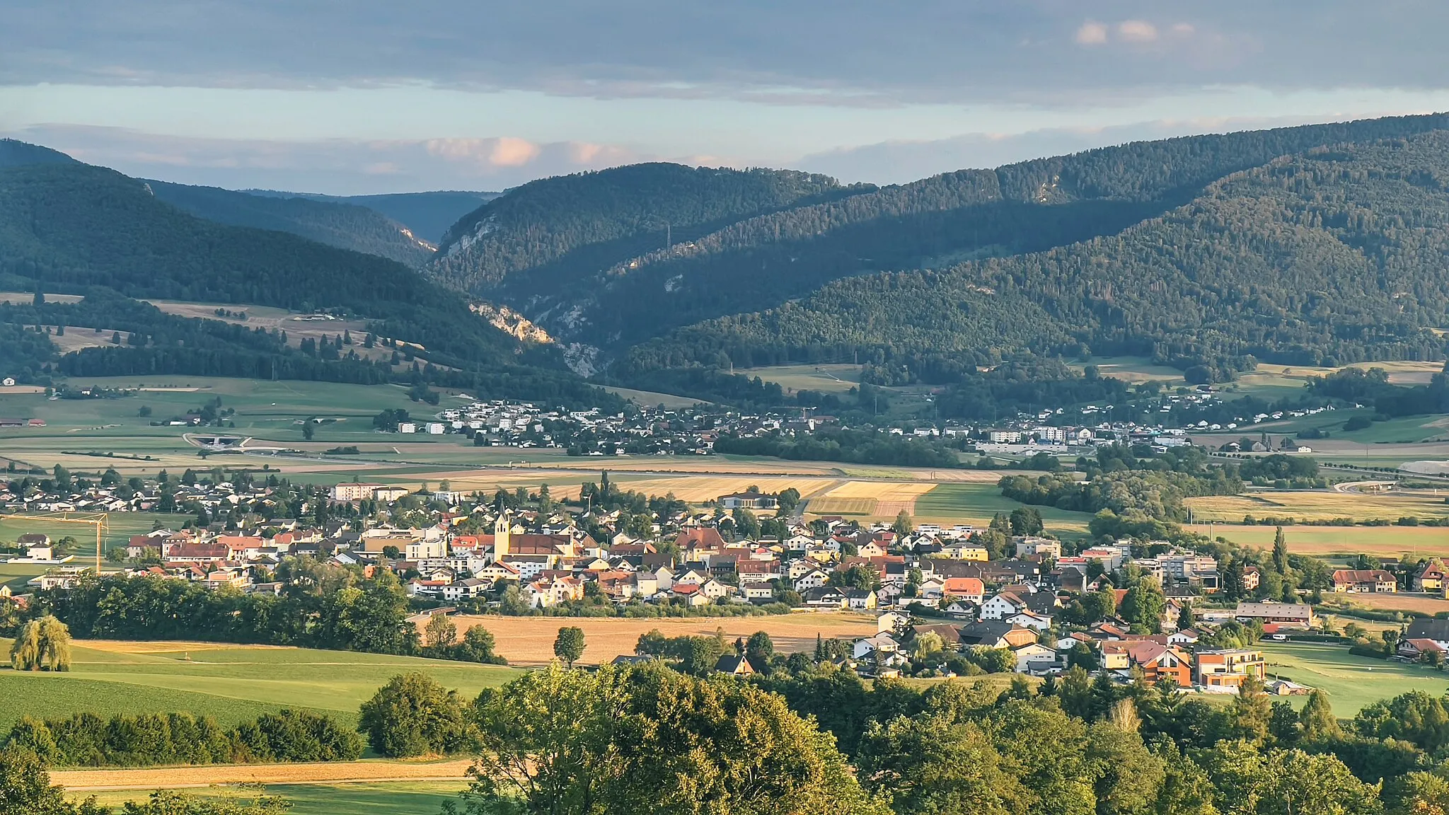 Photo showing: Vue nord de Courroux vue depuis le pâturage du Colliard