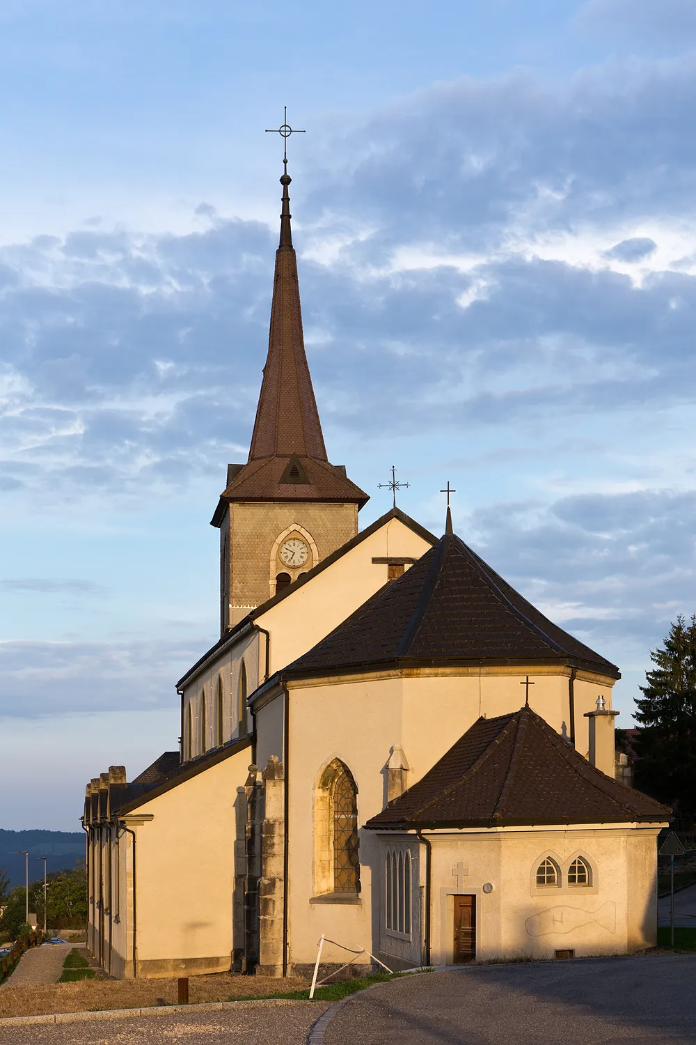 Photo showing: Kirche Saint-Hubert in Le Noirmont (JU)