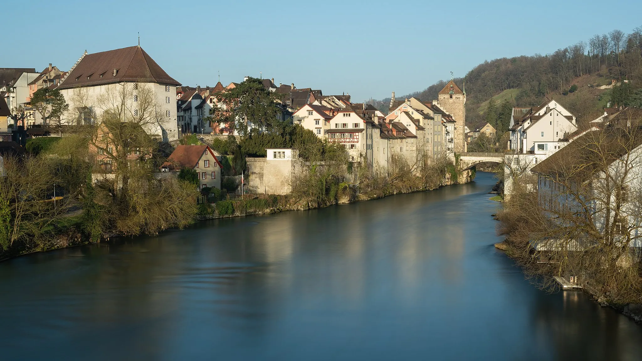 Photo showing: City of Brugg, Canton Aargau, Switzerland: View from the Casino Bridge