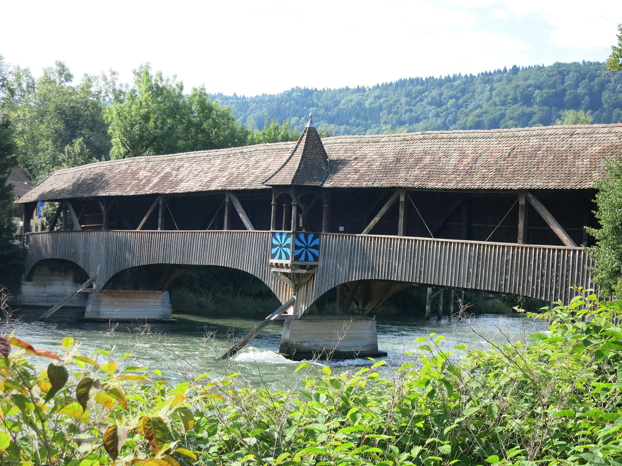Photo showing: Turgi AG, Covered bridge over Limmat river