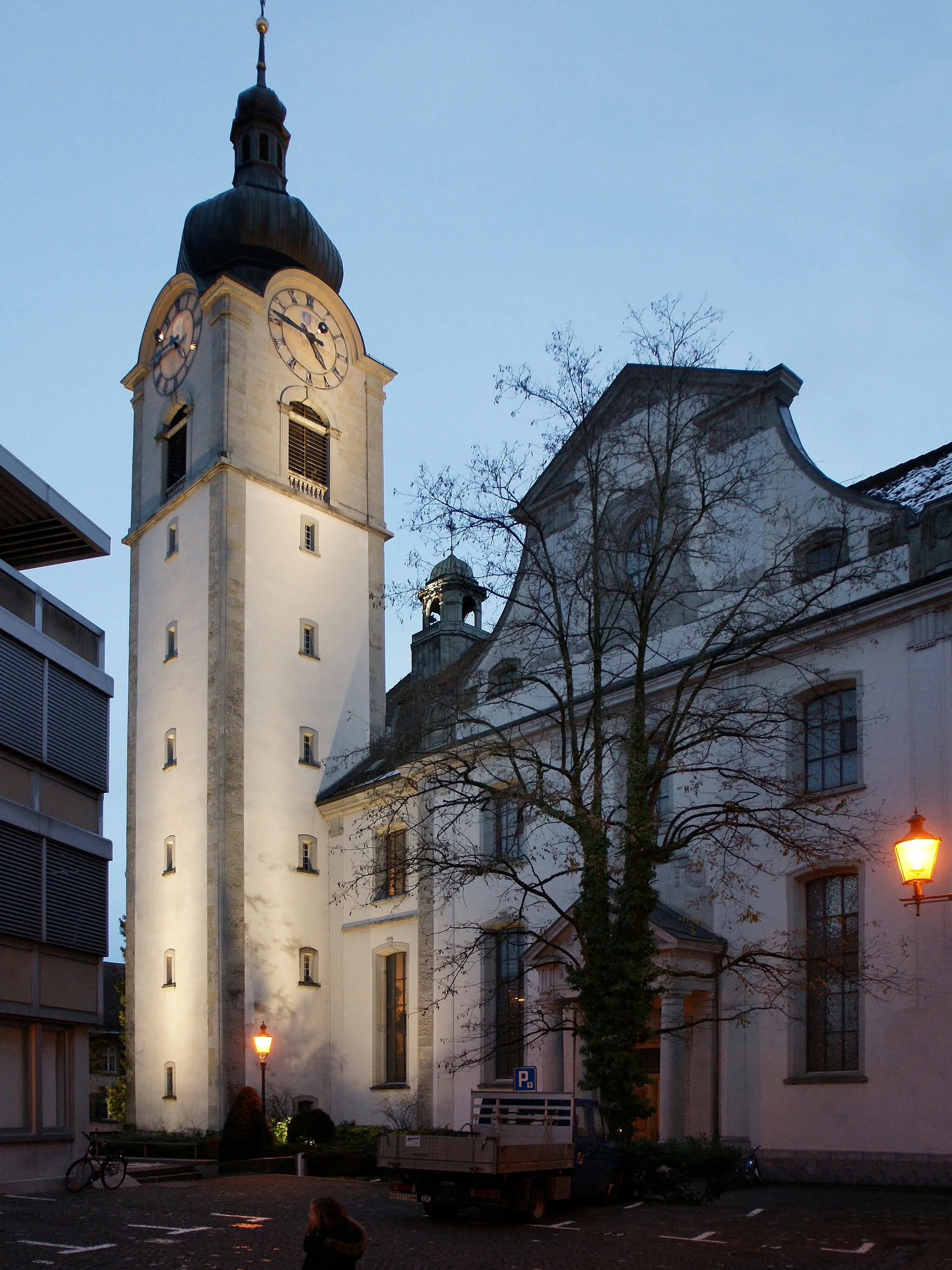 Photo showing: Katholische Pfarrkirche St.Nikolaus, im "Städtle" von Altstätten, erbaut 1794/98 vom Altstätter Baumeister Johann Jakob Haltiner im spätbarocken Stil.