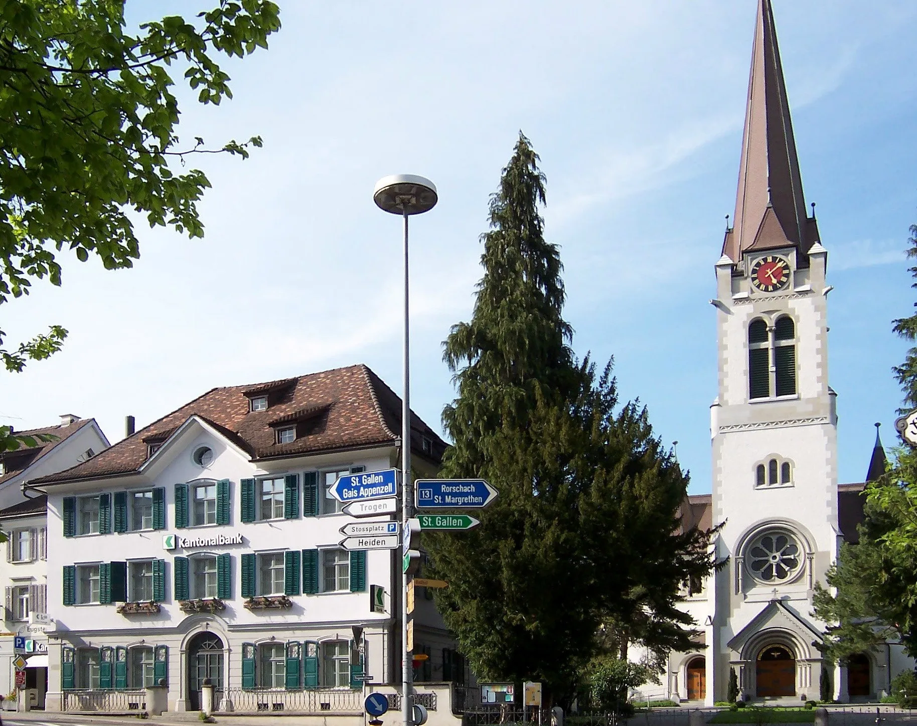 Photo showing: Haus der Familie Johann Matthias und Maria Naeff-Dalp, Geburtshaus von Bundesrat Wilhelm Matthias Naeff in Altstätten. (Erbaut 1802 in klassizistischem Stil, heute Filiale der St.Galler Kantonalbank)