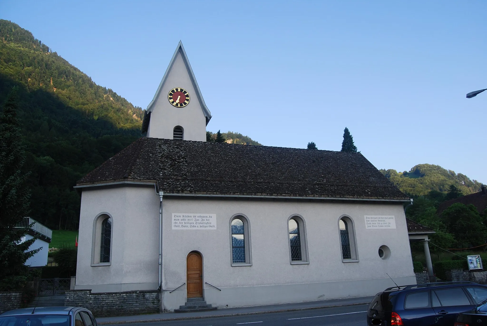 Photo showing: Church of Bilten, canton of Glarus, Switzerland
