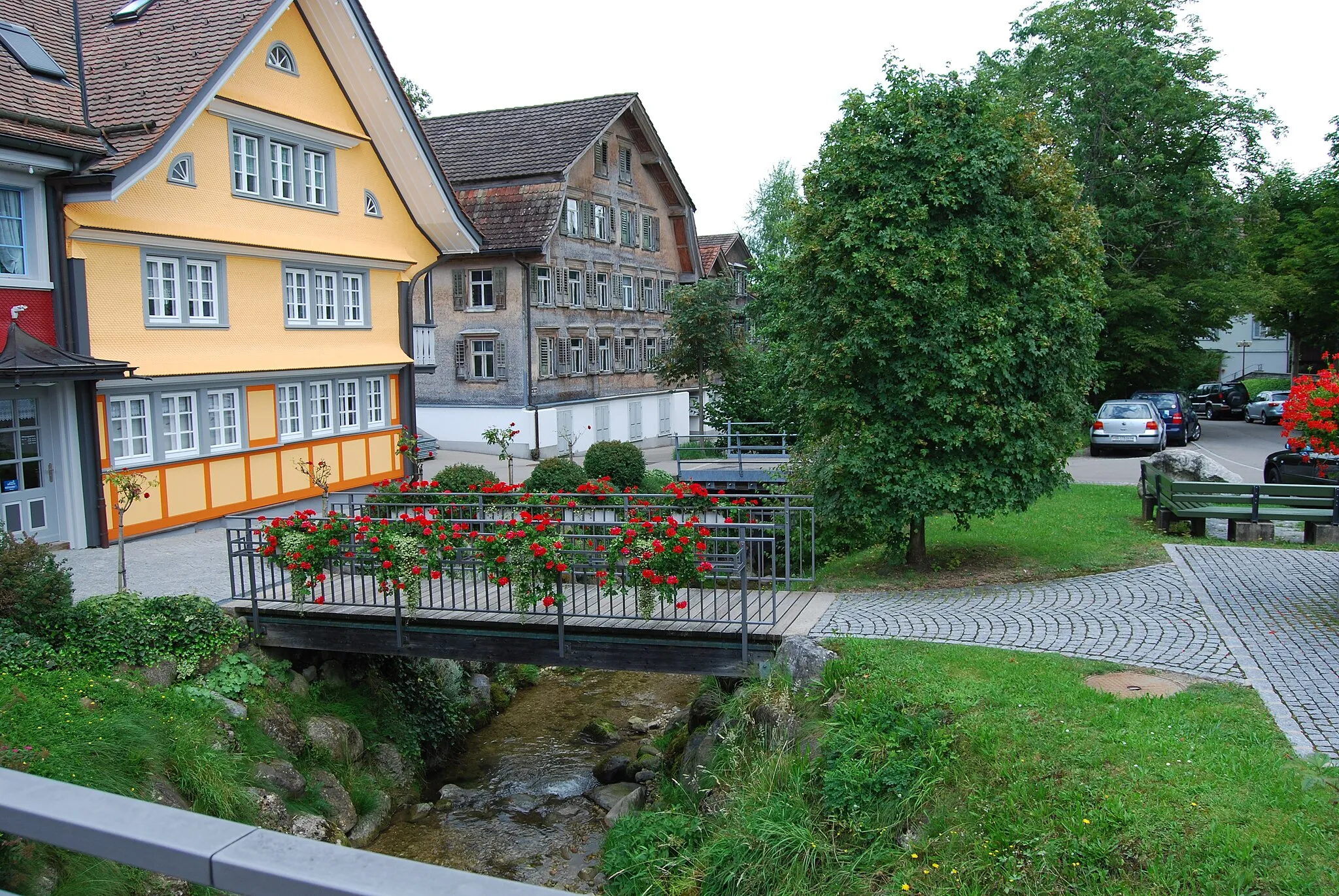 Photo showing: Village stream at Bütschwil, canton of St. Gallen, Switzerland