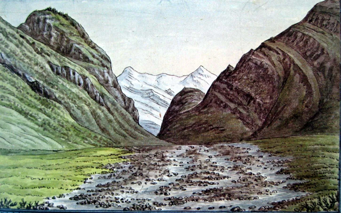 Photo showing: bei Landquart am 13. Februar 1818, Aquarell von Hans C. Escher von der Linth