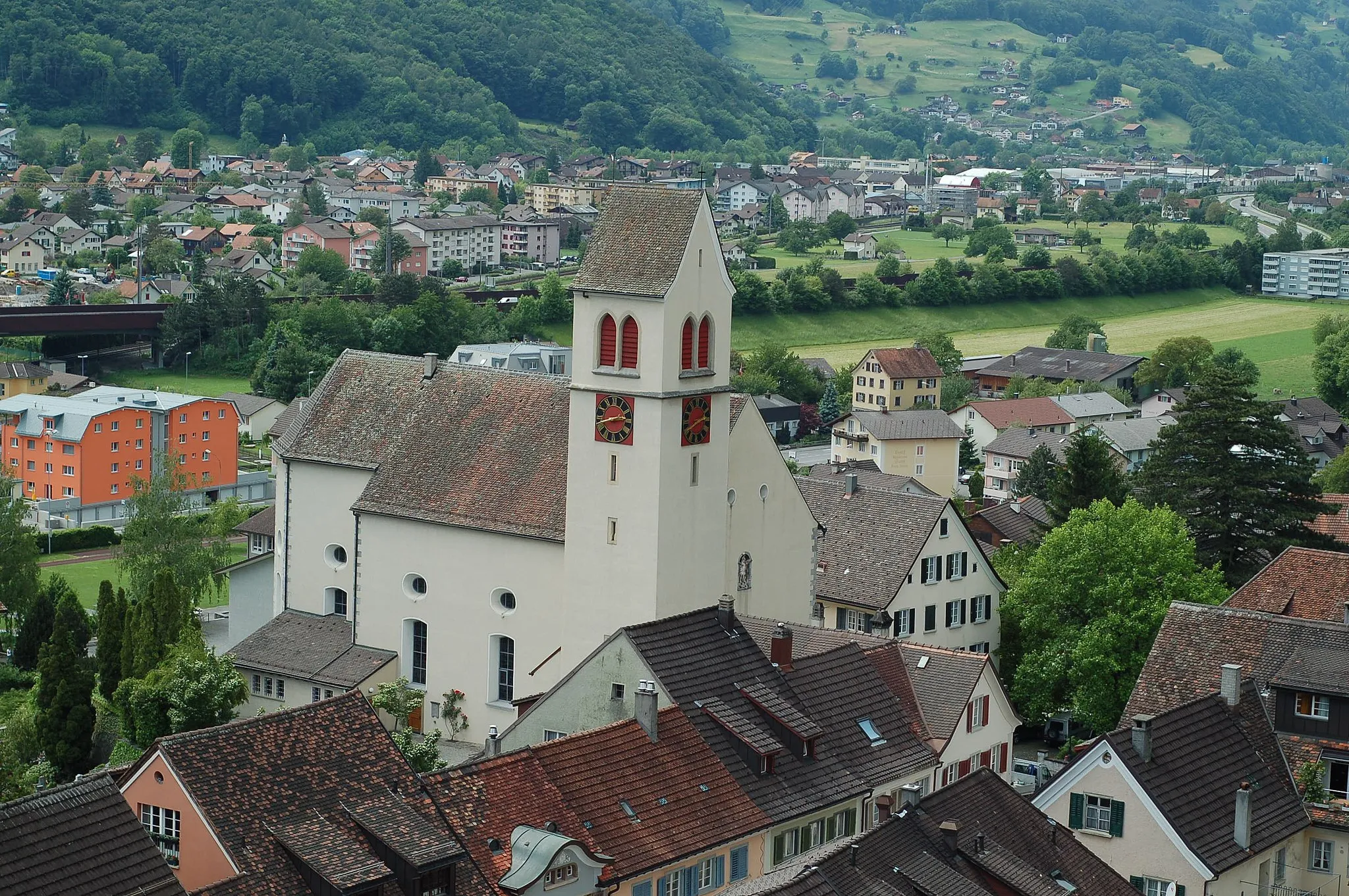 Photo showing: View from the castle of Sargans