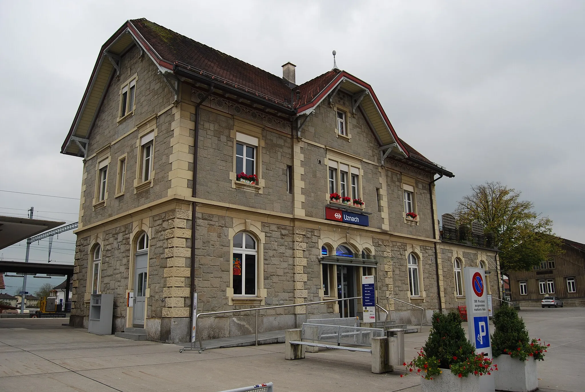 Photo showing: Train station of Uznach, canton of St. Gallen, Switzerland