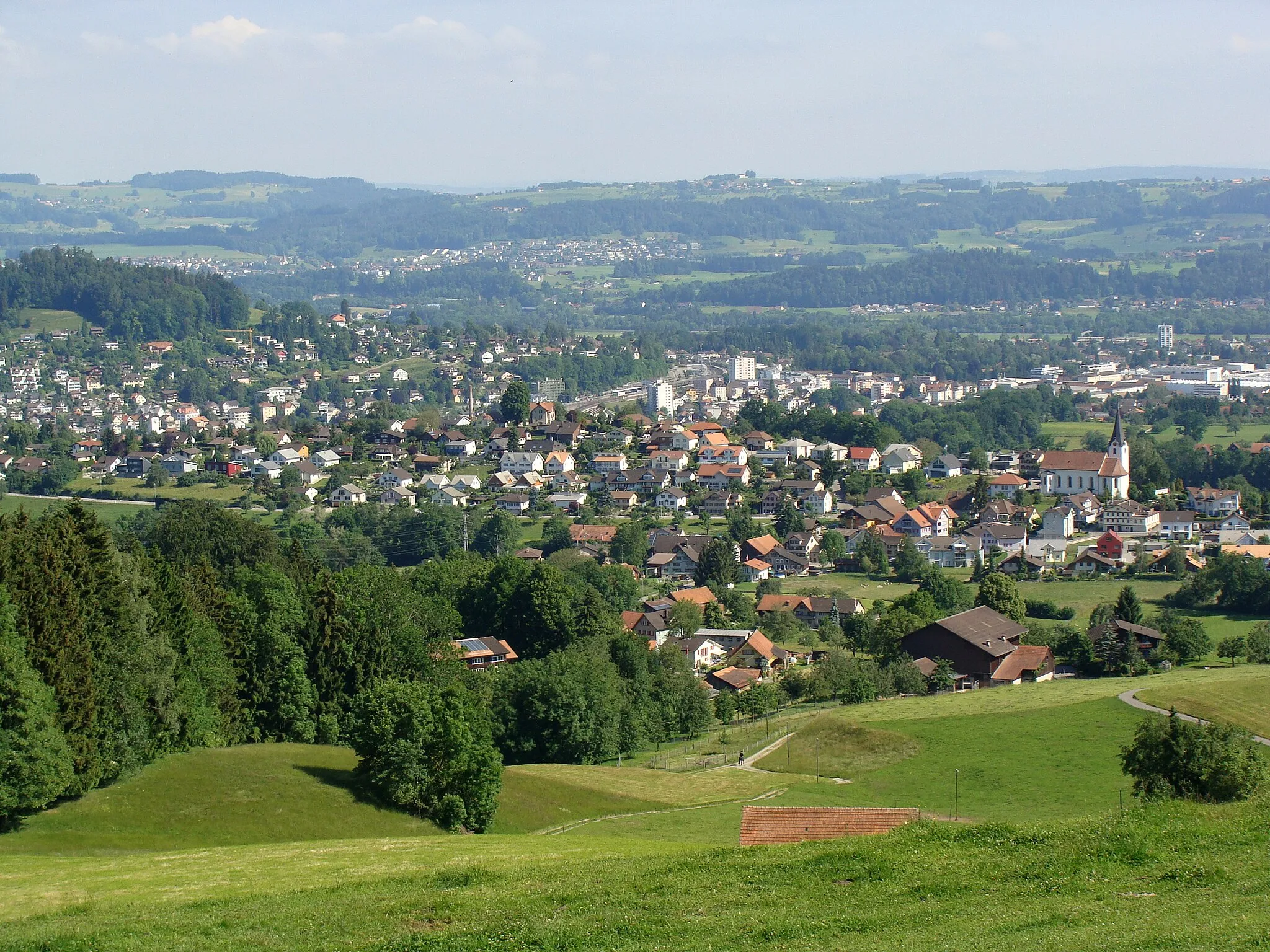 Photo showing: Uzwil aufgenommen aus Richtung Süden (Eppenberg)