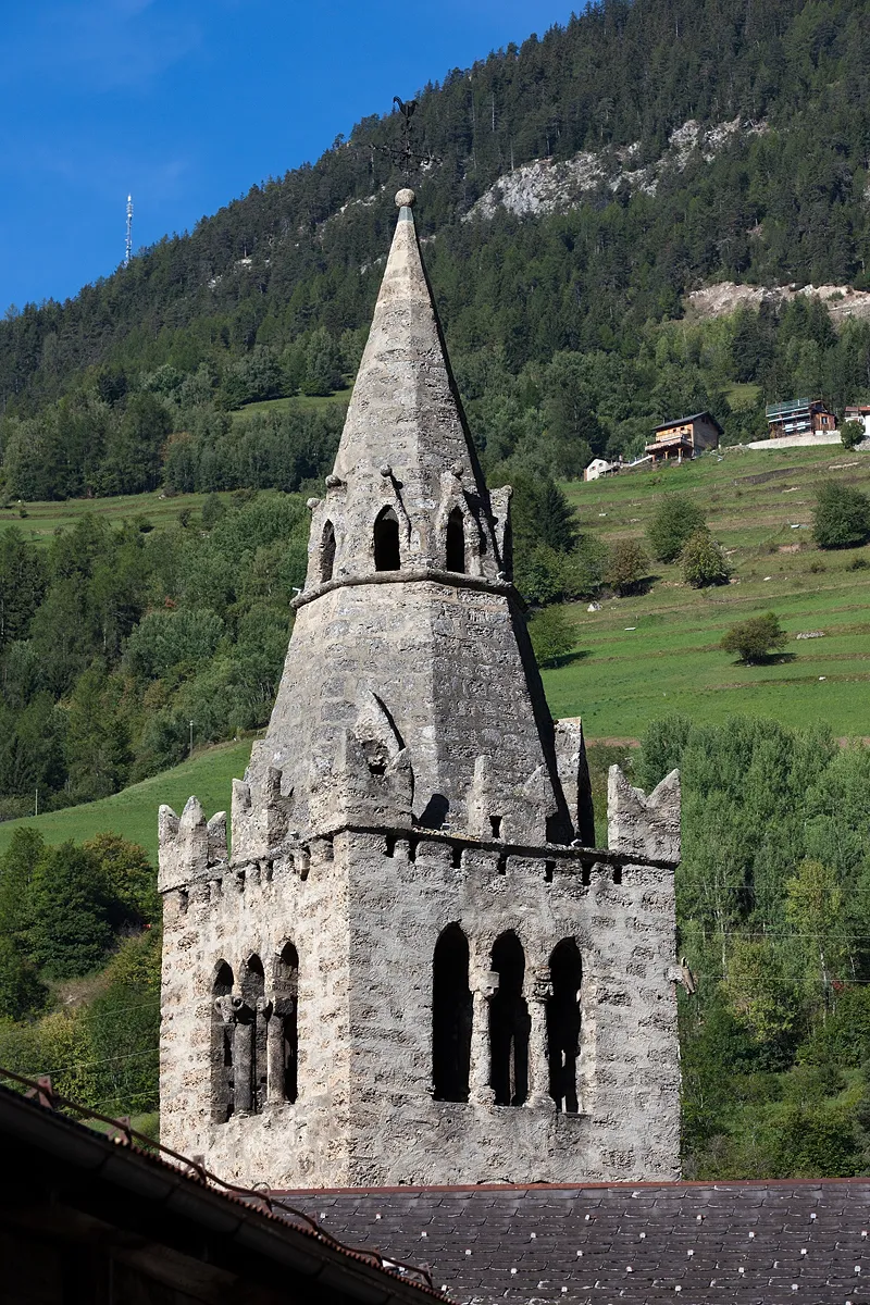 Photo showing: Kirchturm Saint Nicolas in Orsières