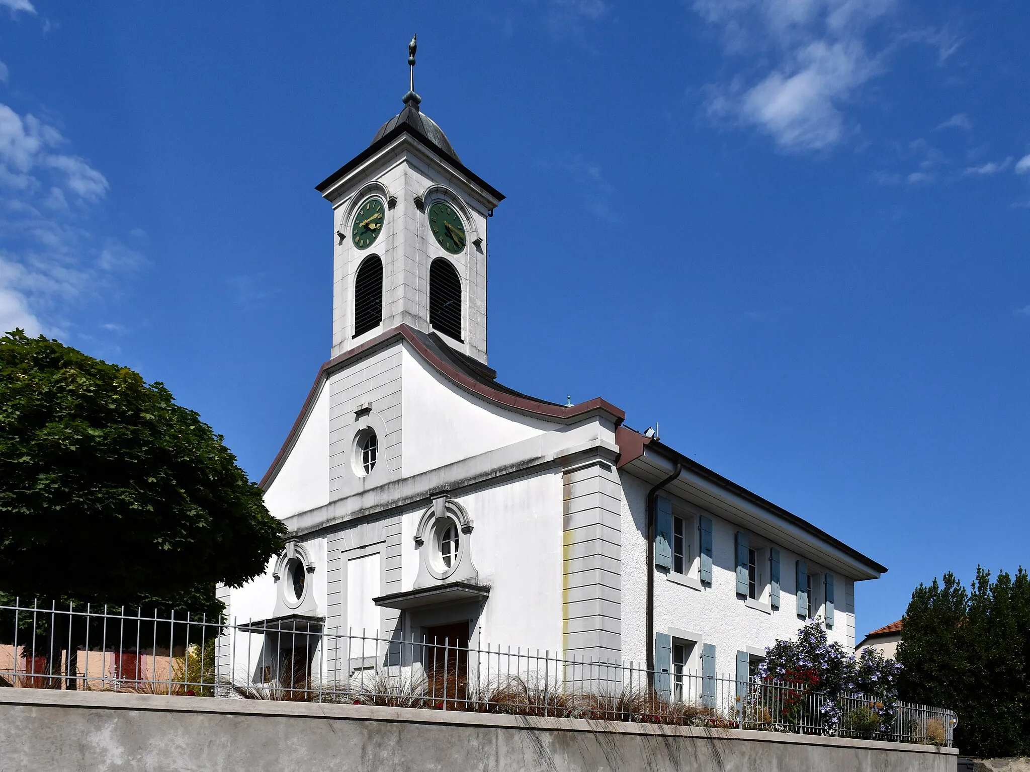 Photo showing: The protestant church of Préverenges (canton of Vaud, Switzerland).