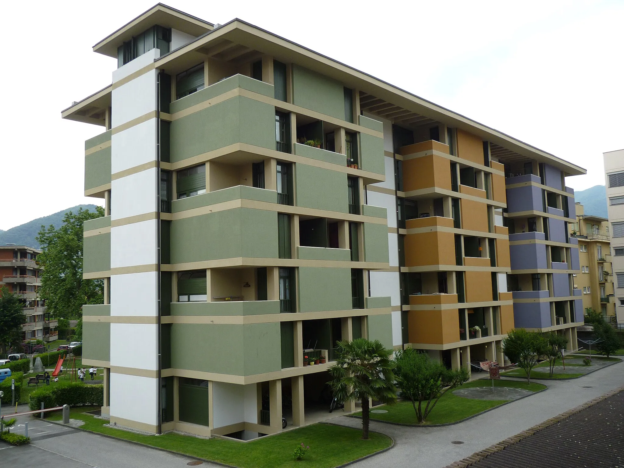 Photo showing: Albairone apartment building, Massagno TI, Switzerland