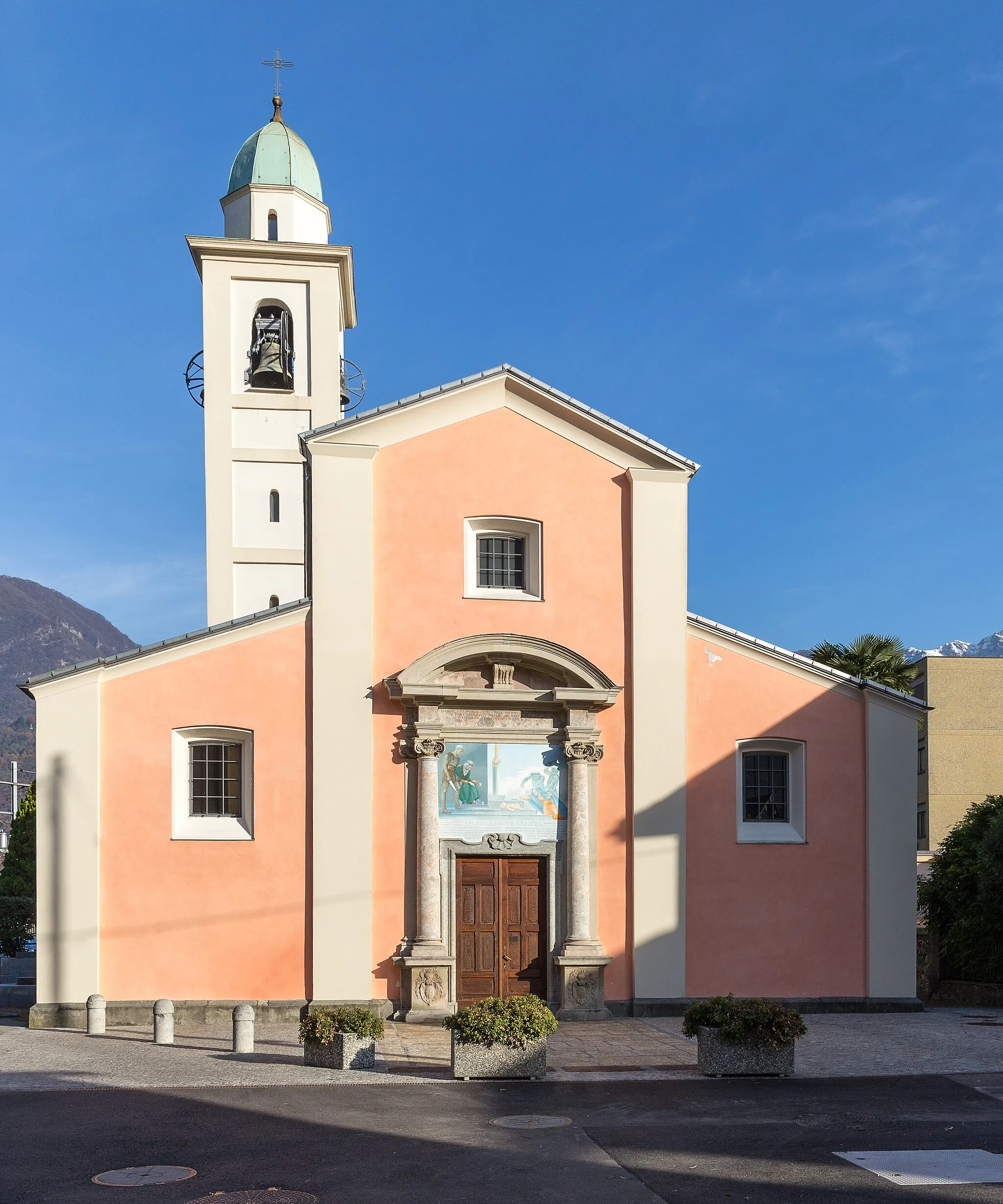 Photo showing: Church of San Quirino e Giulietta in Melide, Ticino, Switzerland.