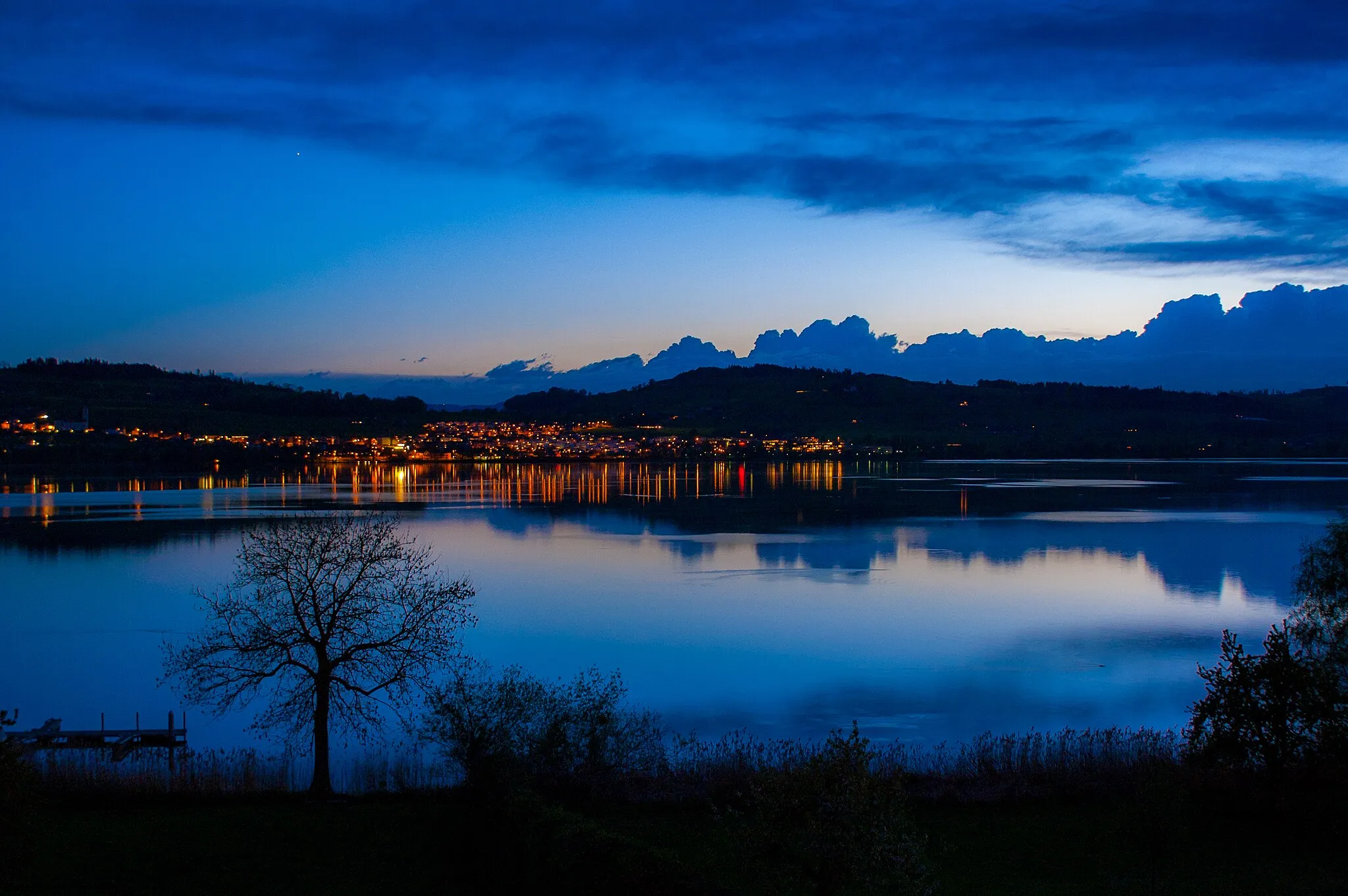 Photo showing: Aussicht vom Hotel Sonne Balance in der Abenddämmerung