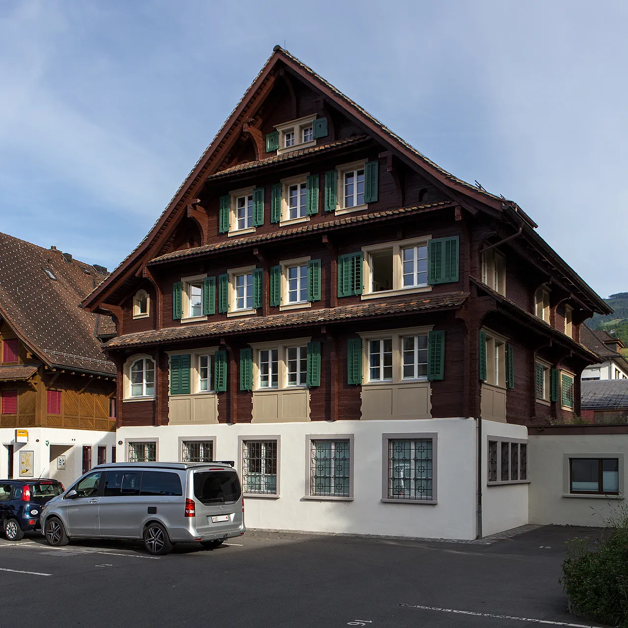 Photo showing: Gemeindehaus (Blockbau aus der 2. Hälfte des 18. Jh.) in Steinen (SZ)