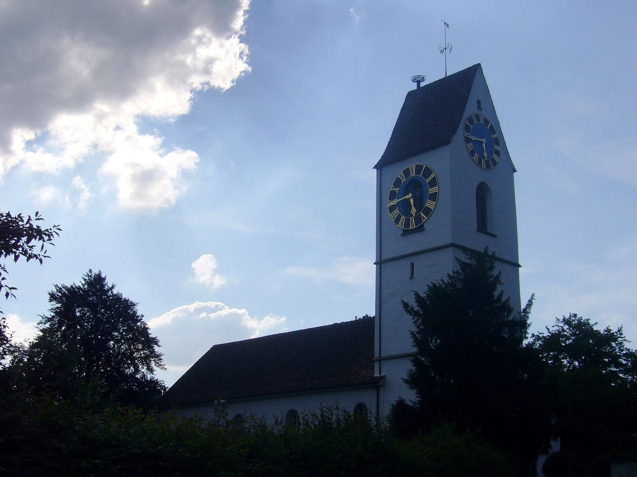 Photo showing: Reformierte Kirche Bassersdorf von Osten her gesehen.