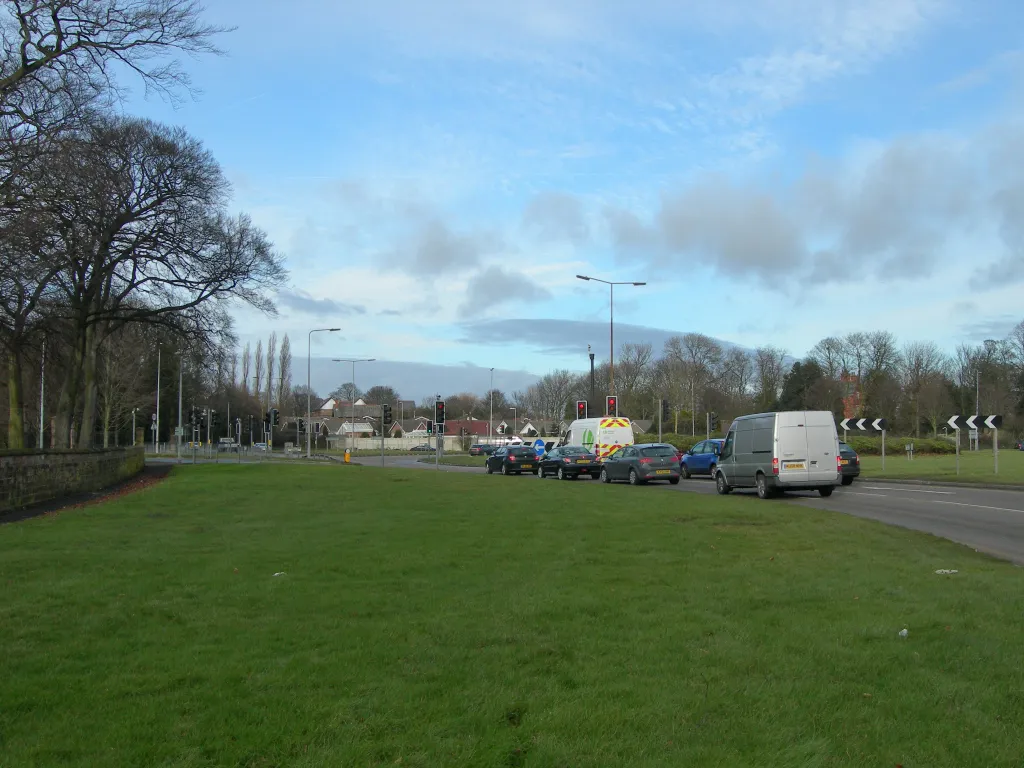 Photo showing: A49 Roundabout on Winwick Road